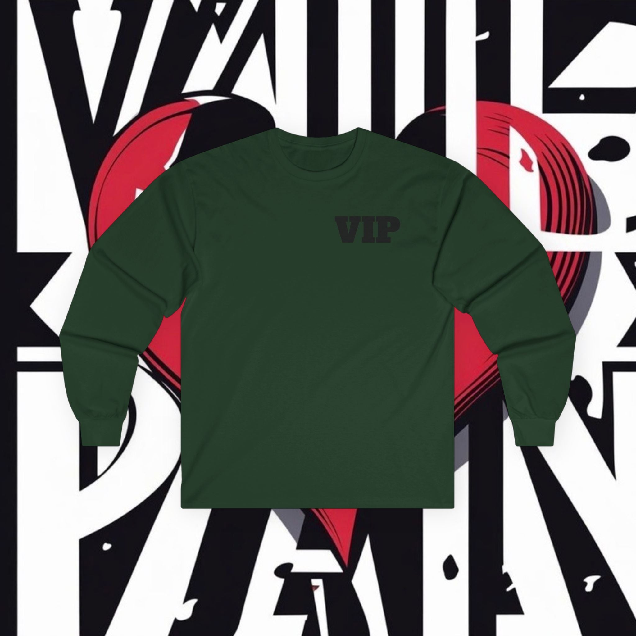 VIP Angel Graphic Long Sleeve Tee — "Value Pain" Back Print