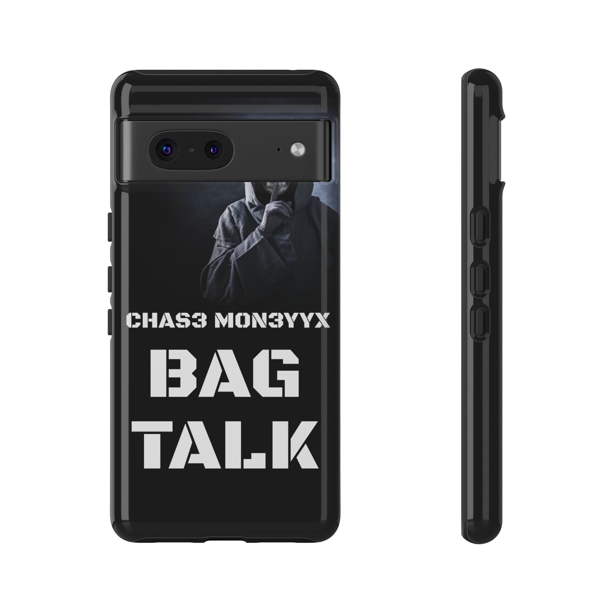 Phone Case — 'Bag Talk' Grim Reaper Graphic, Dark Gothic Protective Cover