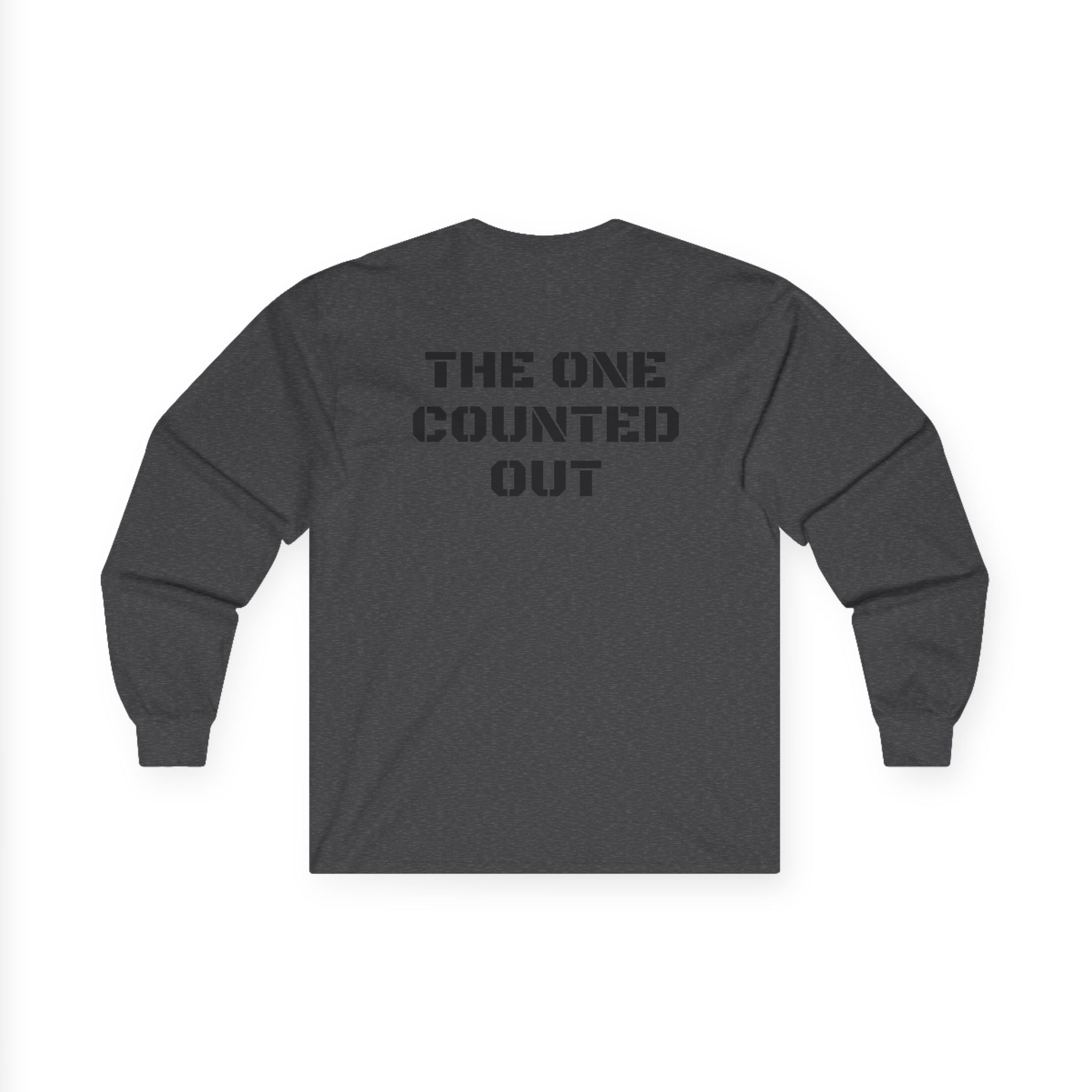 Long Sleeve Tee — 'Black Sheep' Graphic with 'The One Counted Out' Back Text