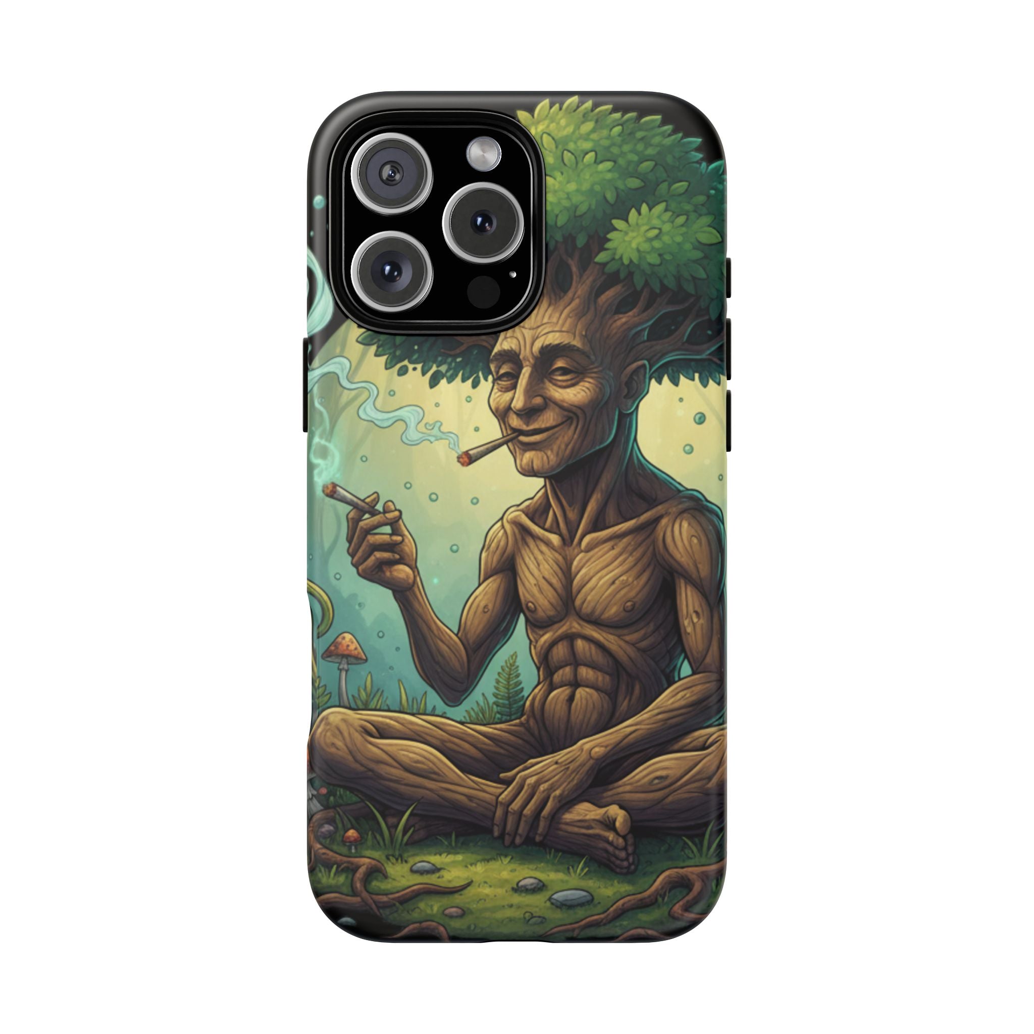 Tree Spirit Phone Case — Chill Smoking Woodland Art Phone Cover