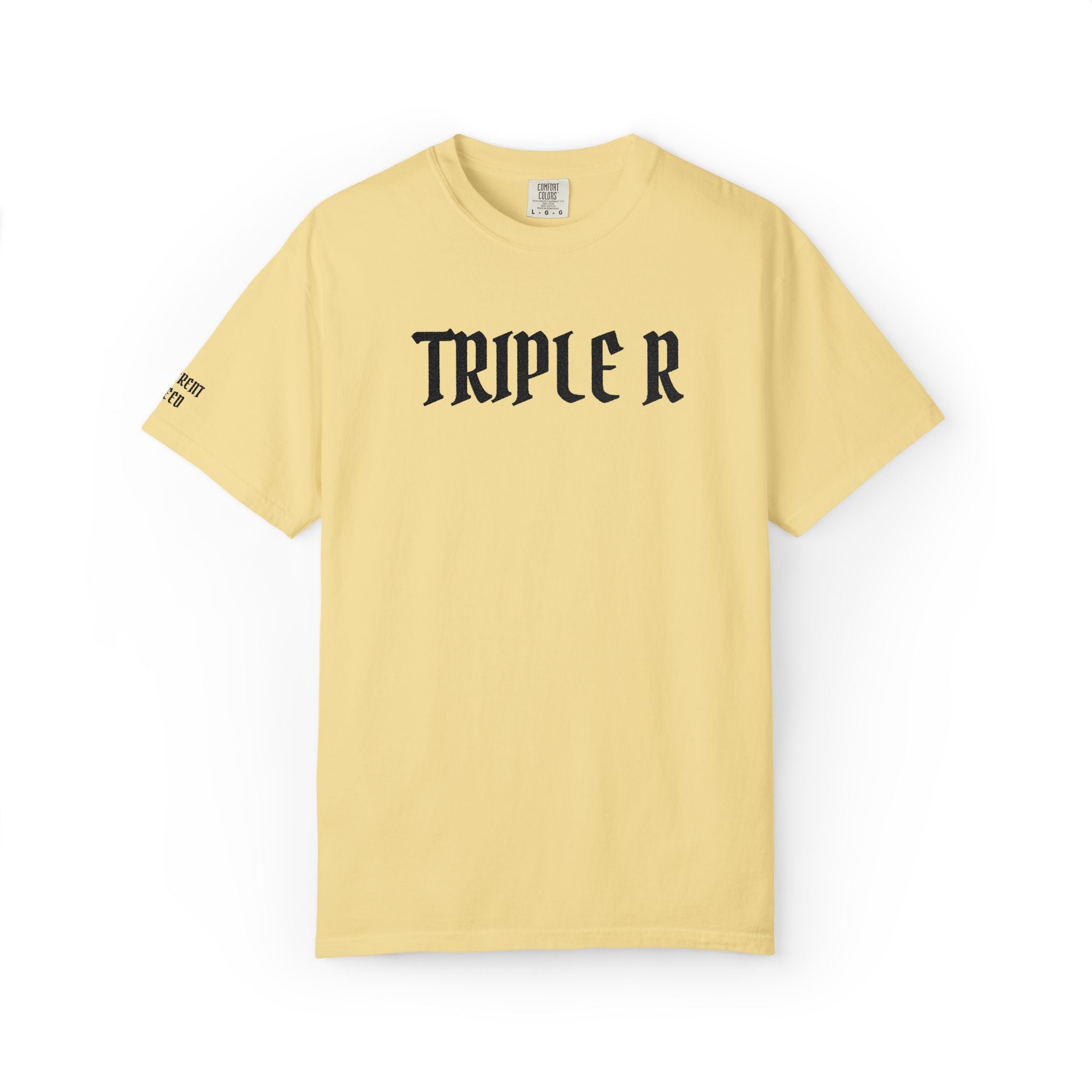 Triple R Gothic Tee — White Graphic T-Shirt