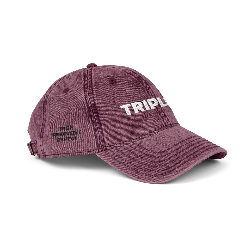 Vintage Embroidered Cap — "TRIPLE R" Distressed Dad Hat