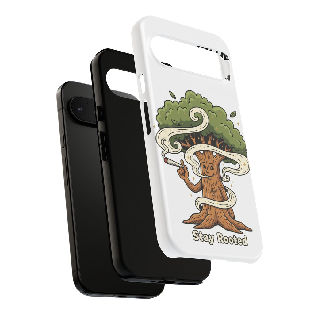 Phone Case — "Stay Rooted" Tree Design with "Value in Pain" Text