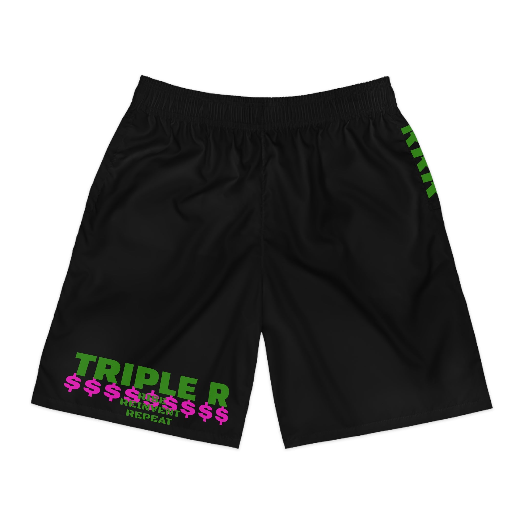 Men's Jogger Shorts - 'TRIPLE R ' Neon Graphic Athletic Shorts