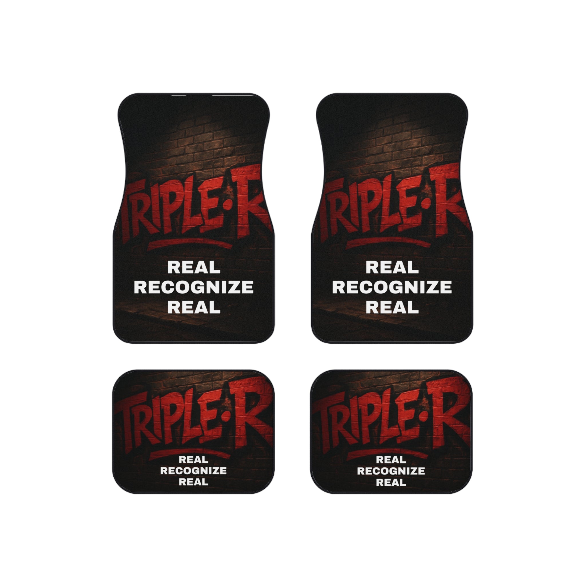 Car Mats — "Triple R" Real Recognize Real Graphic Floor Mat Set (4-Pack)