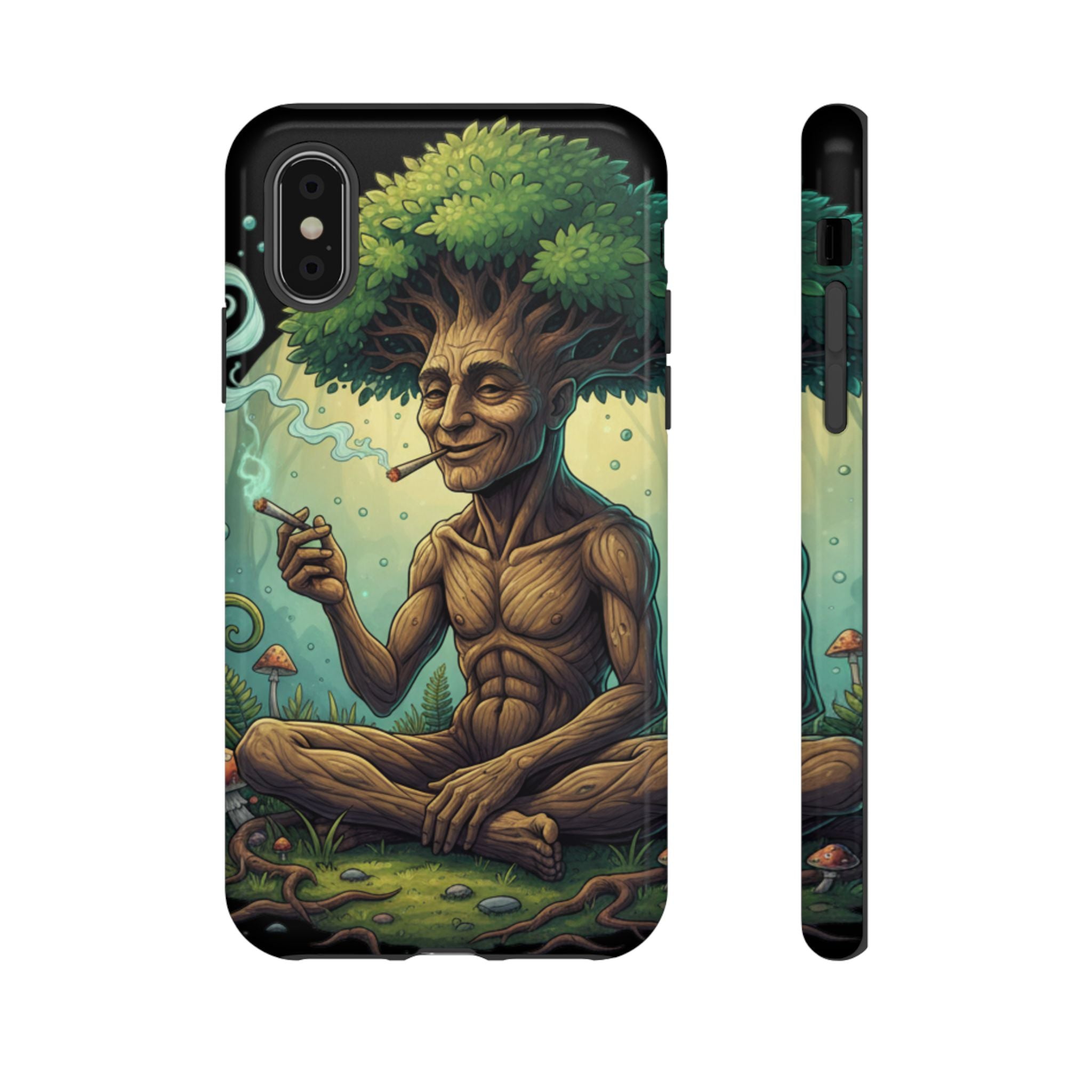 Tree Spirit Phone Case — Chill Smoking Woodland Art Phone Cover