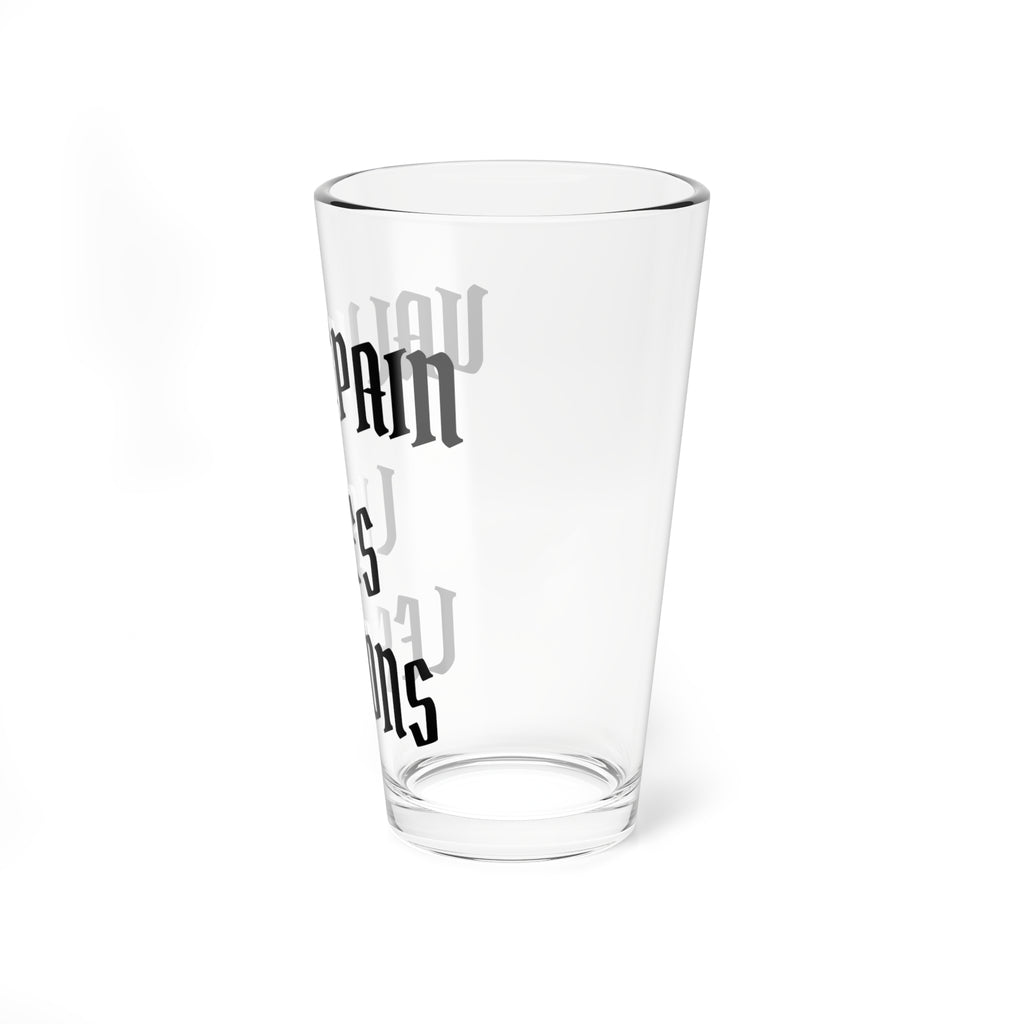 Mixing Glass — Gothic 'Value Pain, Life's Lessons' 16oz Cocktail Mixer