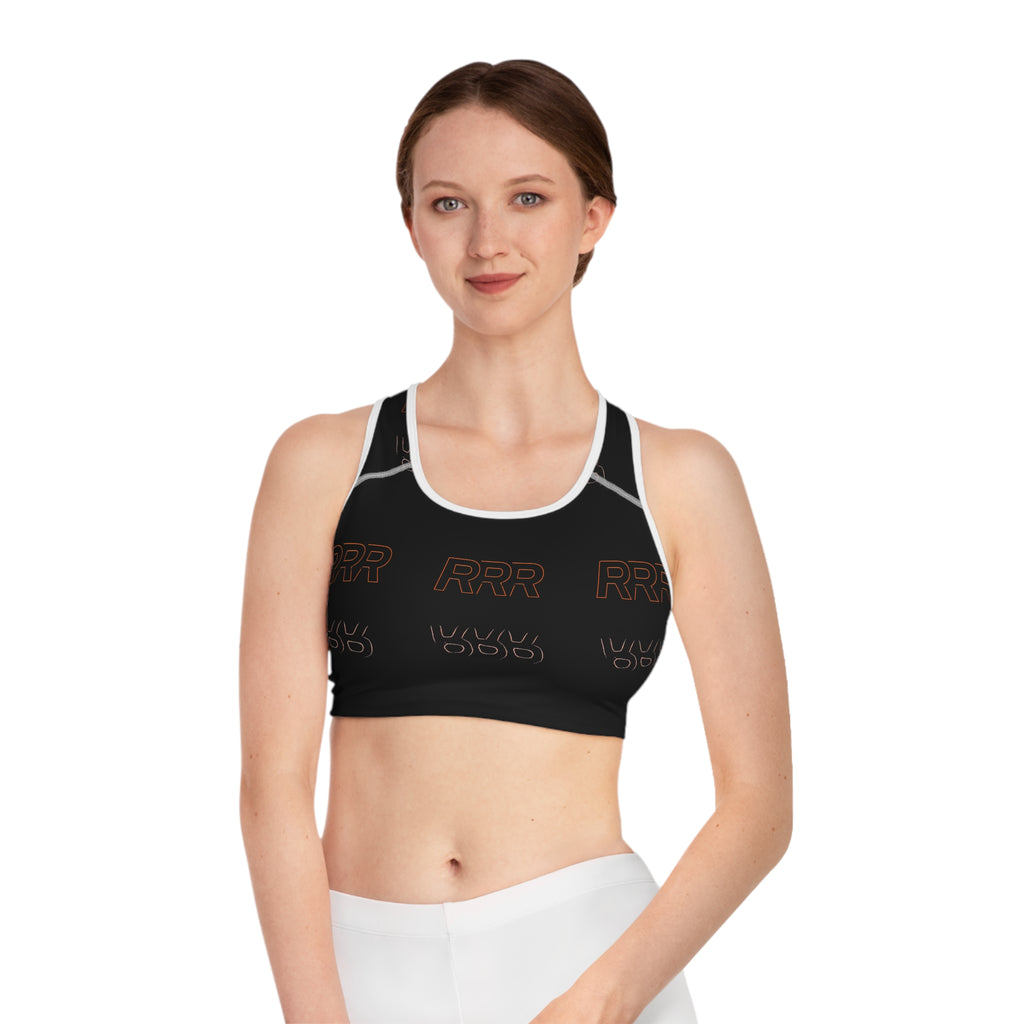 Sports Bra — "Real Recognize Real" Black Performance Crop