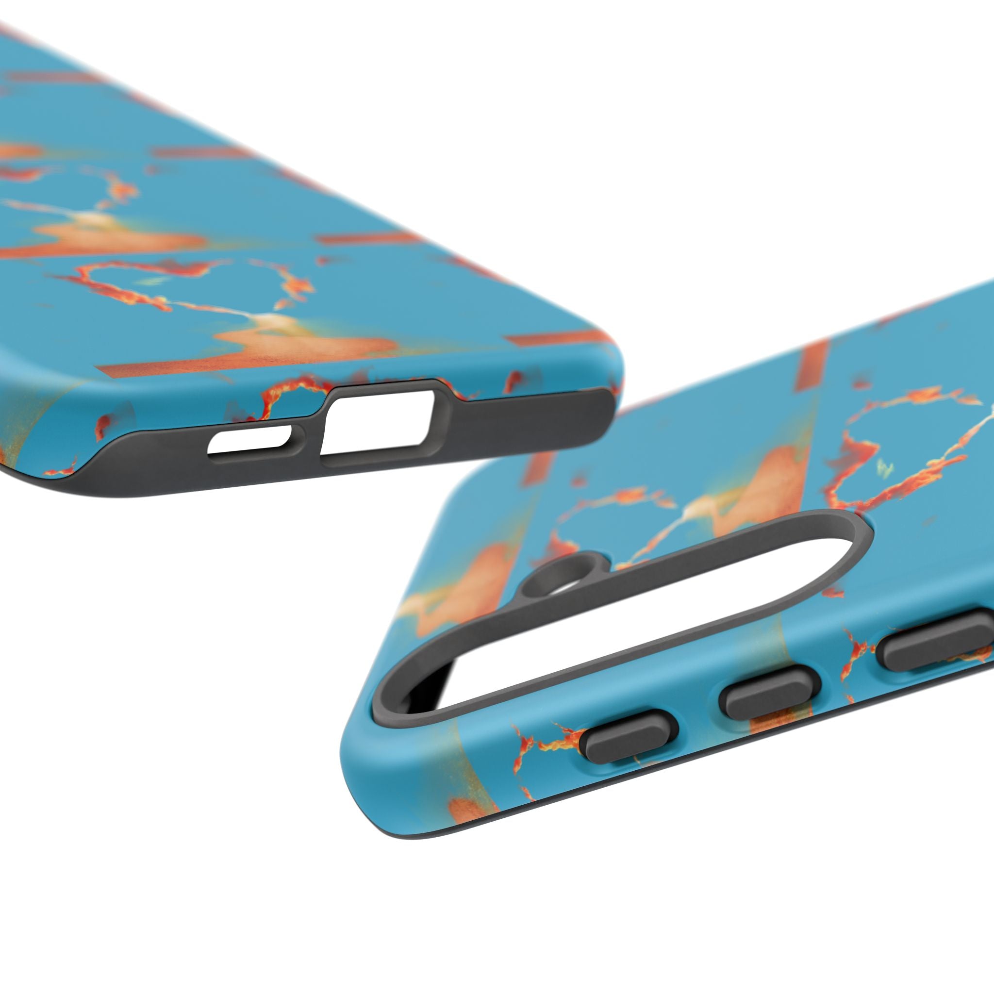 Heart Flame Tough Phone Case — Blue Sunset Protective Cover