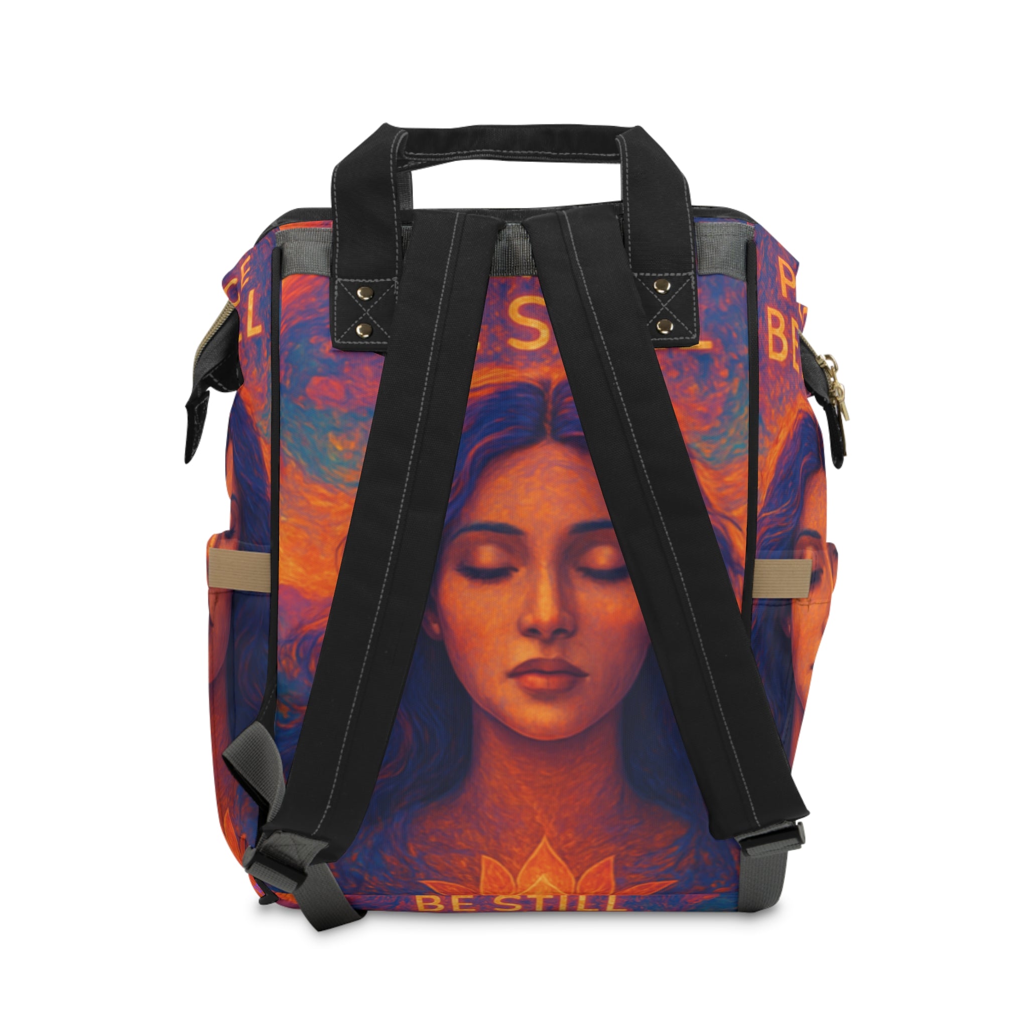Diaper Backpack — "Peace Be Still" Calming Art Baby Bag