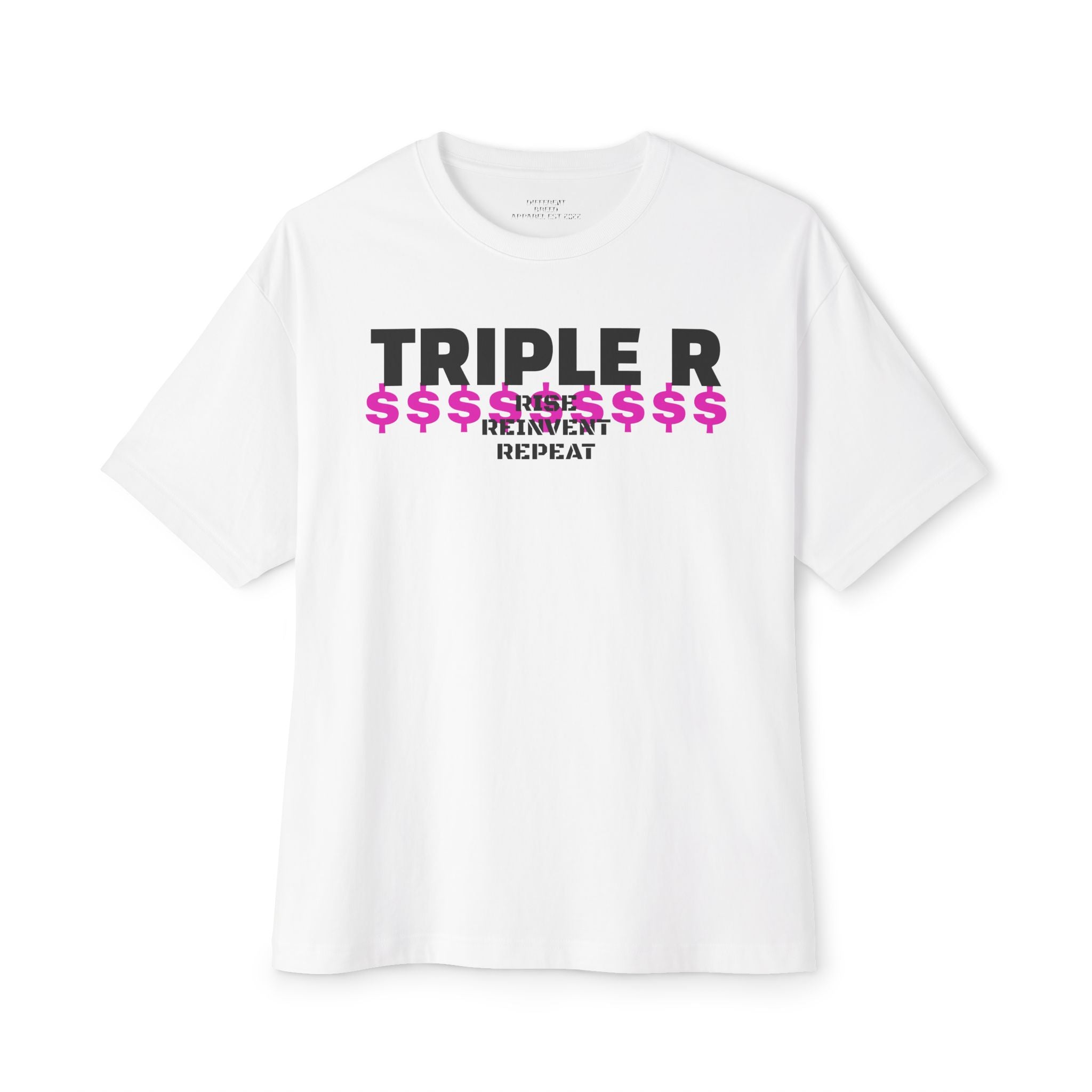 Triple R Money Repeat Tee — Graphic Oversized Boxy Shirt