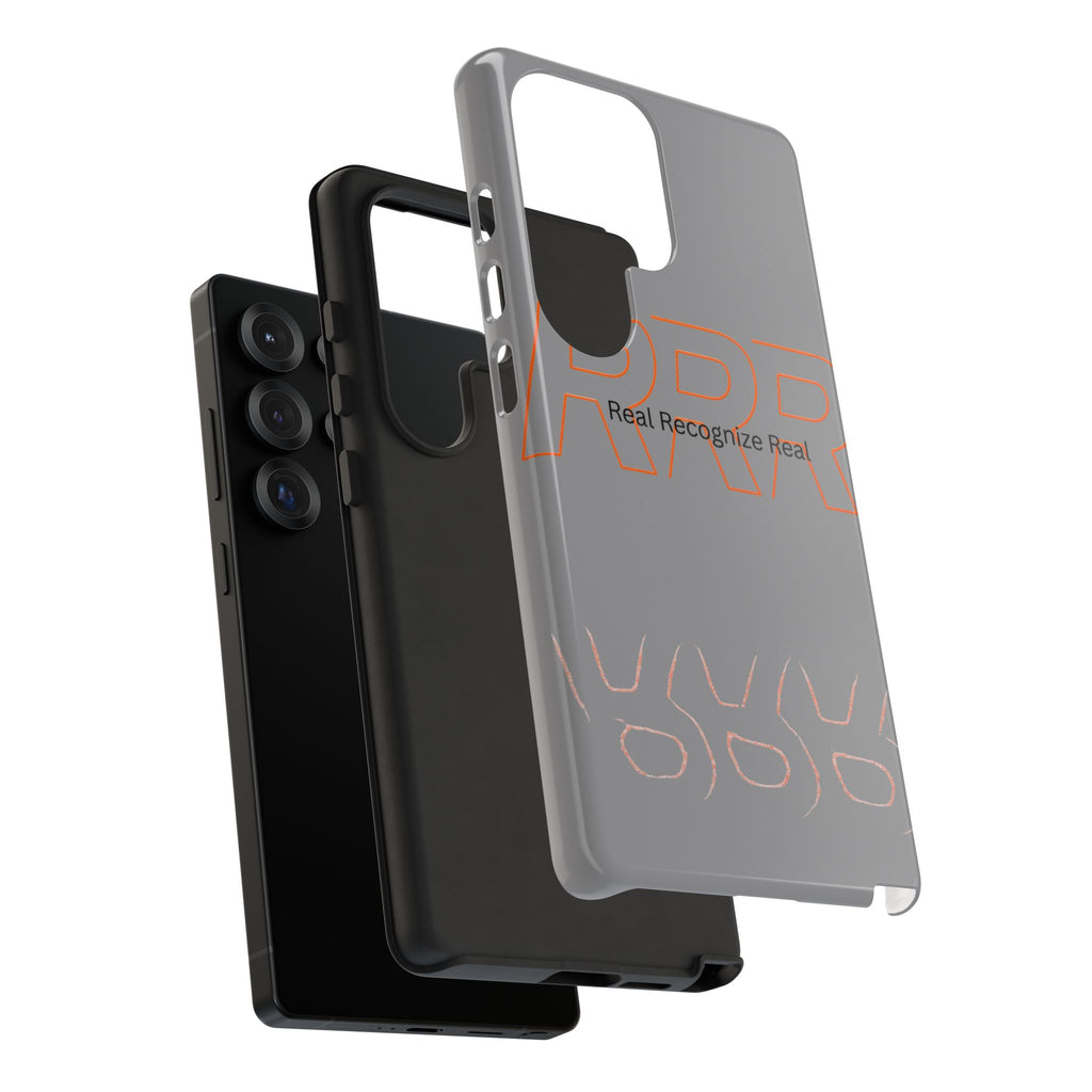 Tough Cases — 'Real Recognize Real' Protective Phone Case (Gray, Retro Outline Design)
