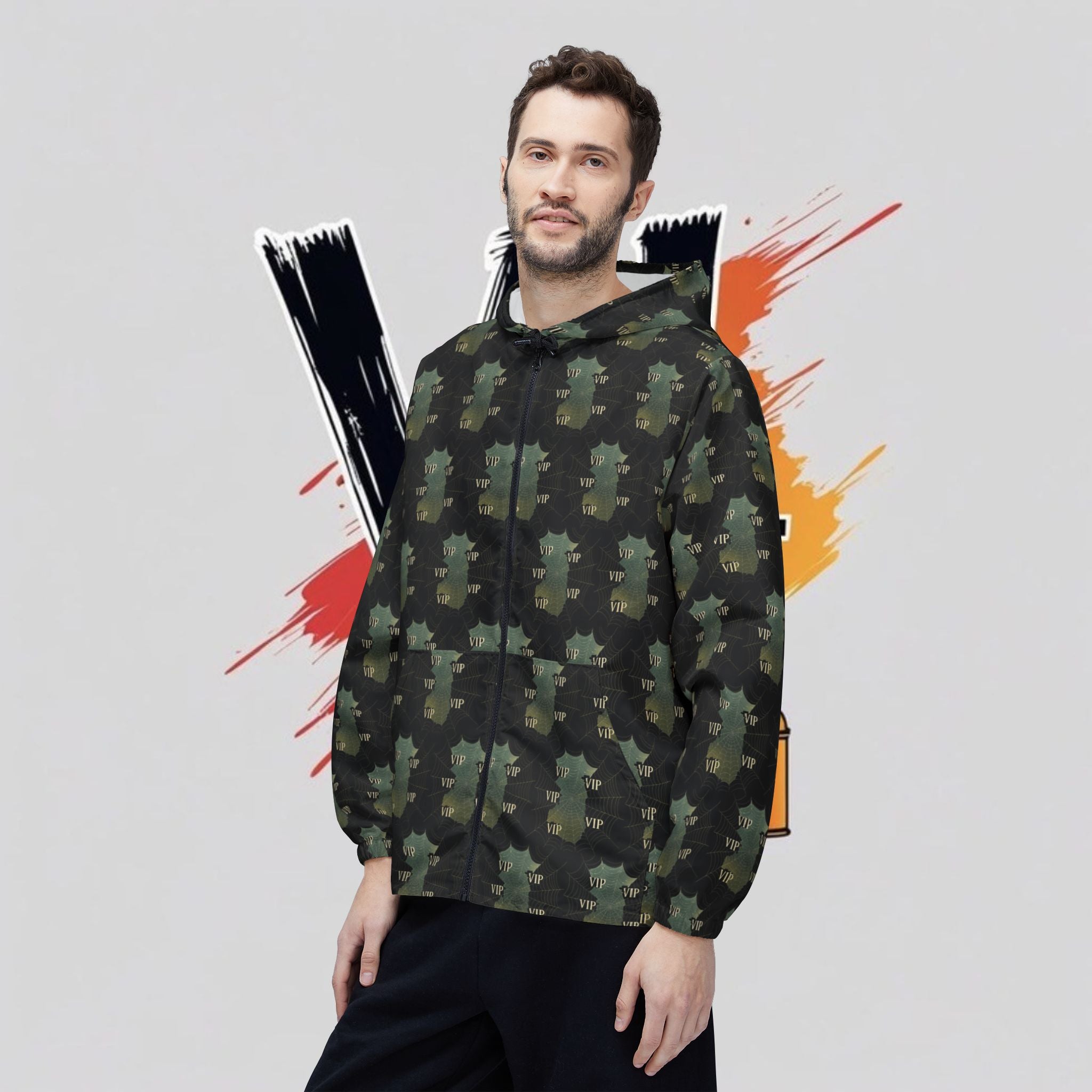 Camo Baby Yoda Windbreaker Jacket — Cute Star Wars Grogu All-Over Print