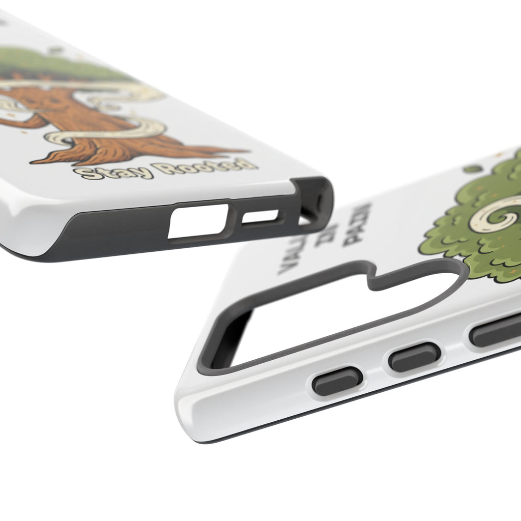 Phone Case — "Stay Rooted" Tree Design with "Value in Pain" Text