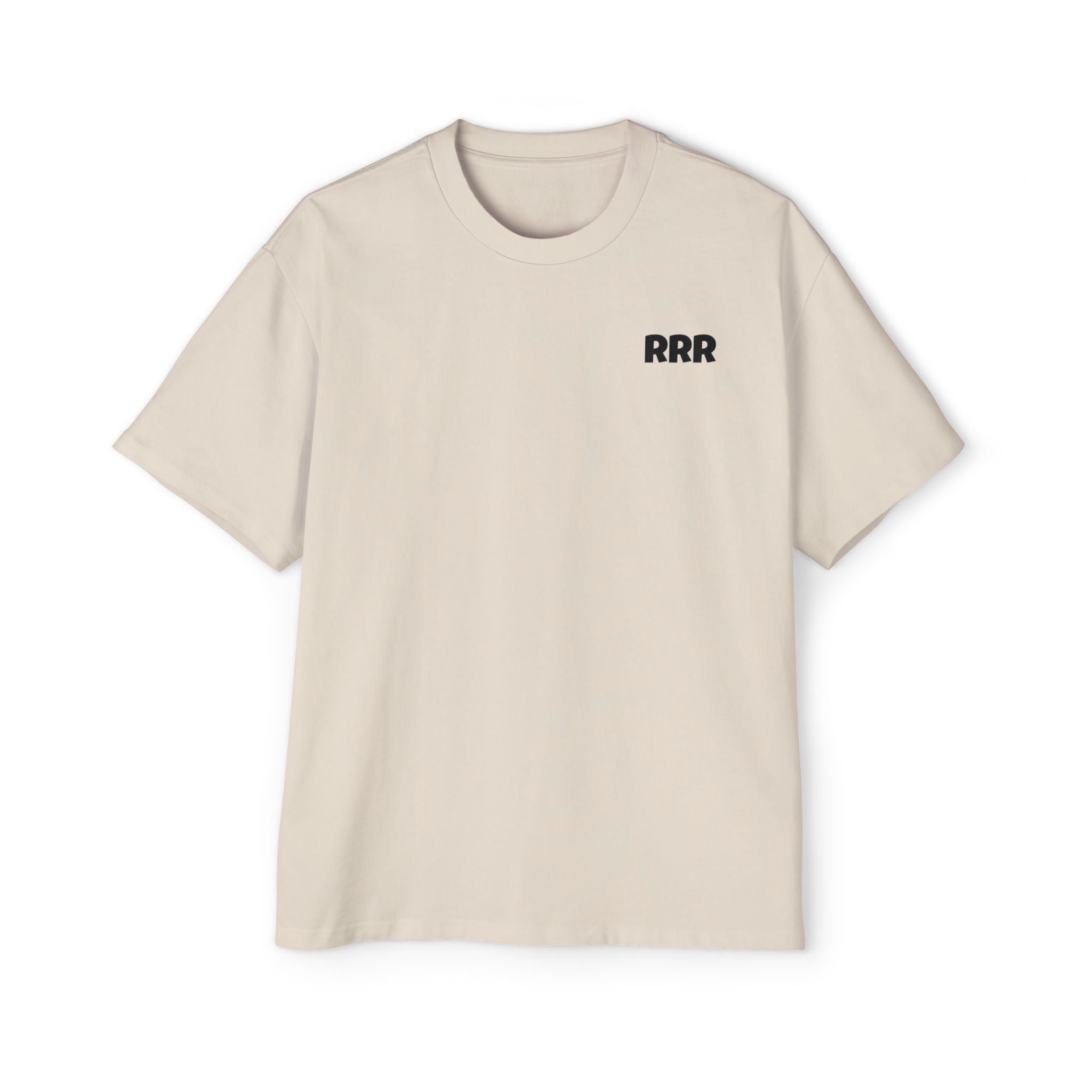 Triple R Oversized Tee — White 'RRR' Chest & 'TRIPLE R' Back Graphic
