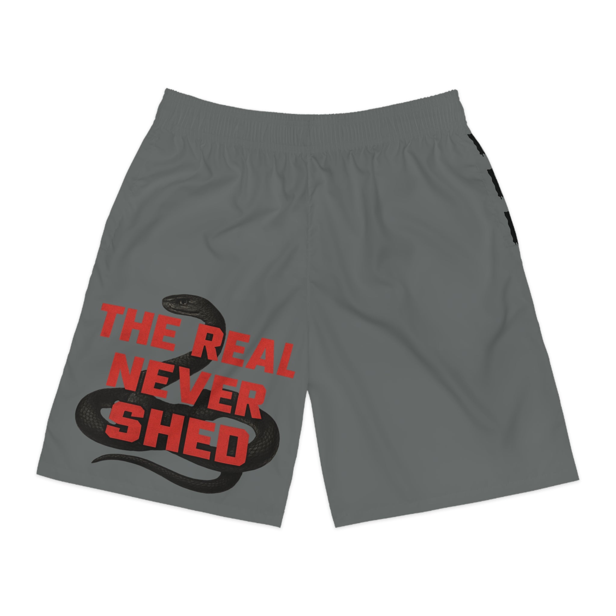 Men's Jogger Shorts "The Real Never Shed" – Snake Graphic Athletic Shorts