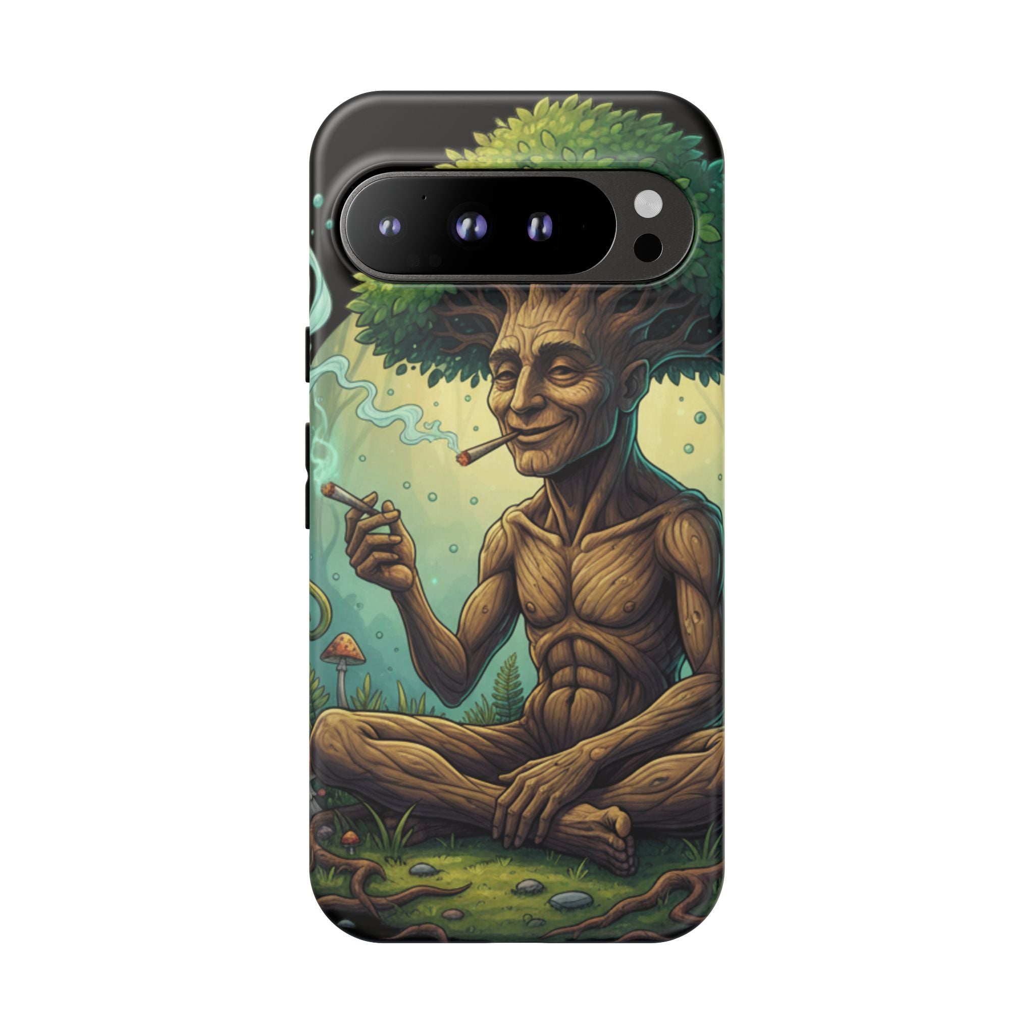 Tree Spirit Phone Case — Chill Smoking Woodland Art Phone Cover