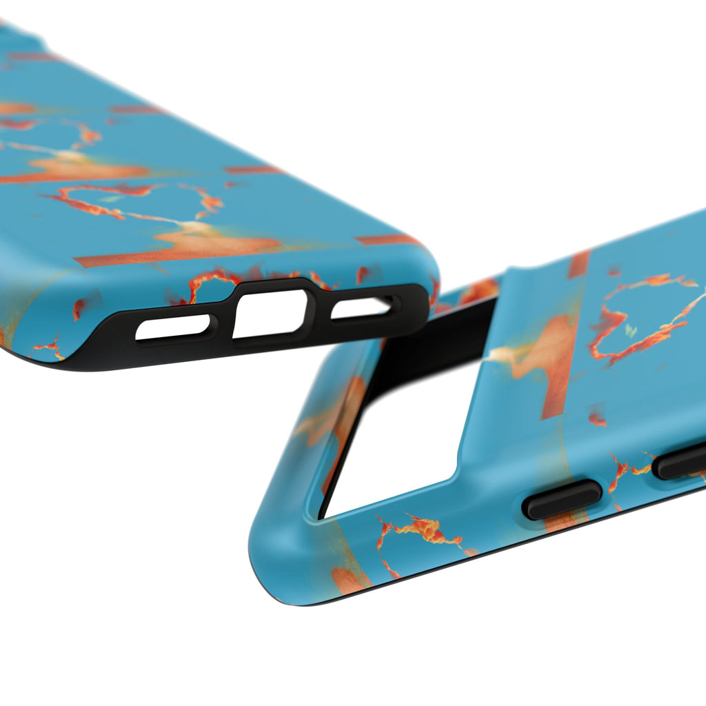 Heart Flame Tough Phone Case — Blue Sunset Protective Cover