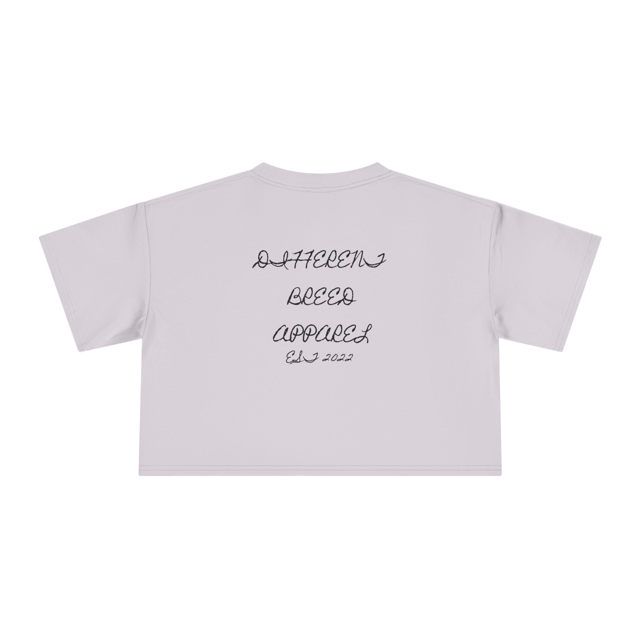 Crop Tee — Minimal Script "07" Front with Script Back Text