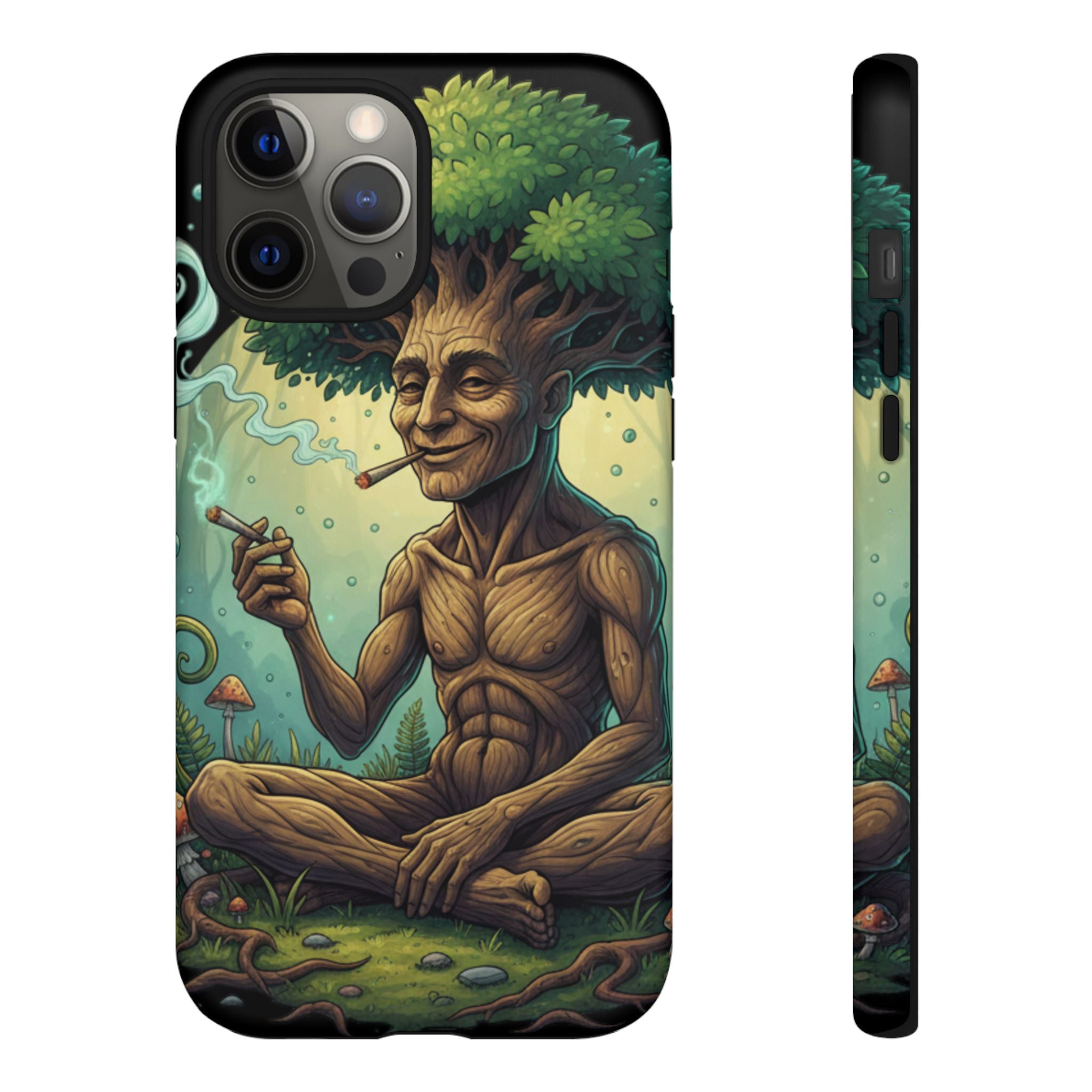 Tree Spirit Phone Case — Chill Smoking Woodland Art Phone Cover