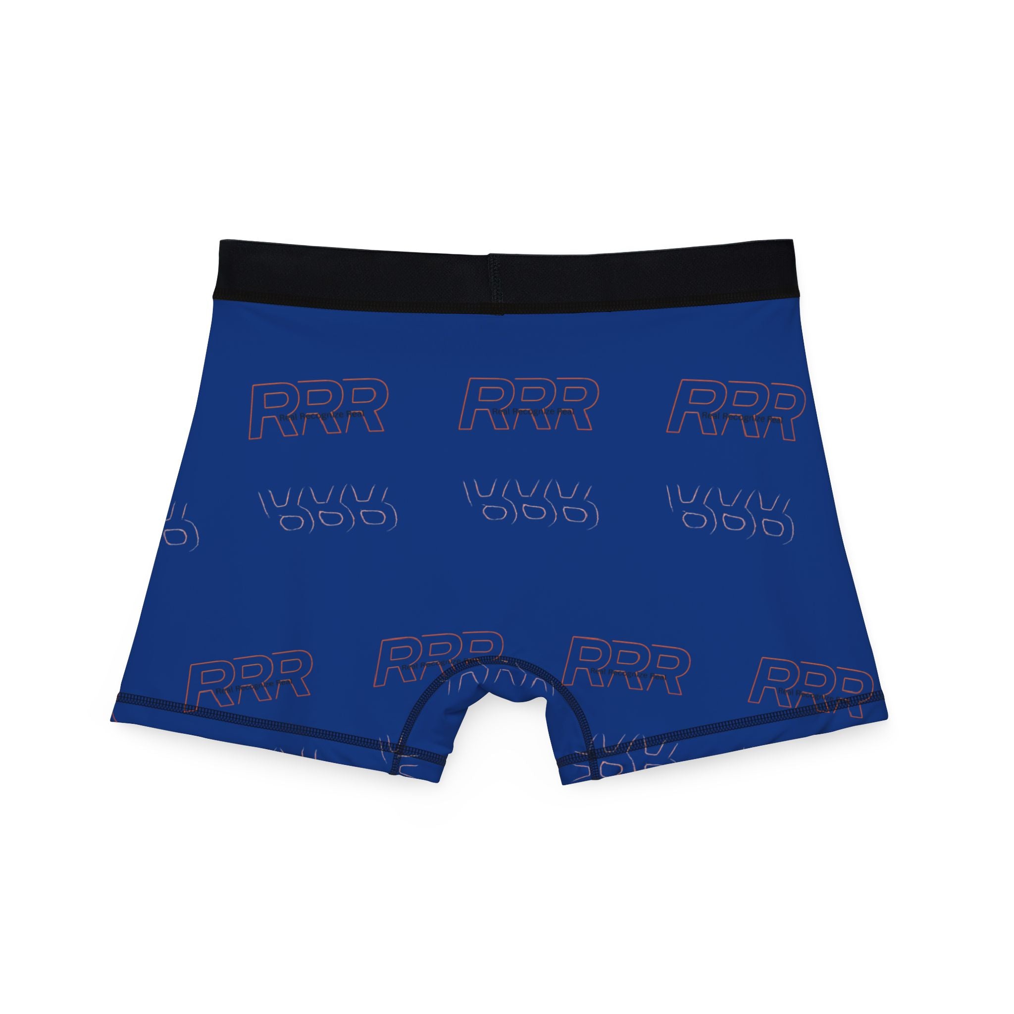 Blue All-Over Print Boxer Briefs with Subtle Repeat Logo