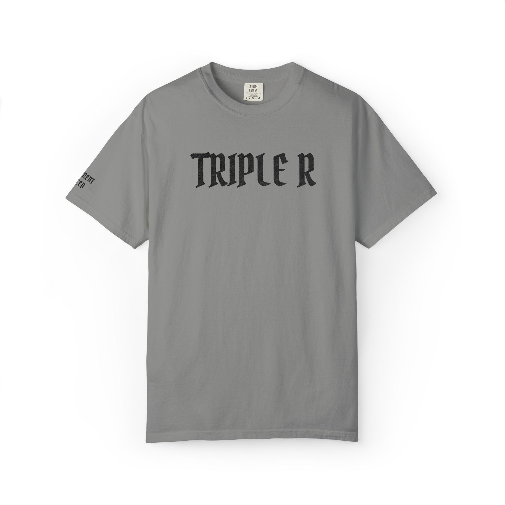 Triple R Gothic Tee — White Graphic T-Shirt