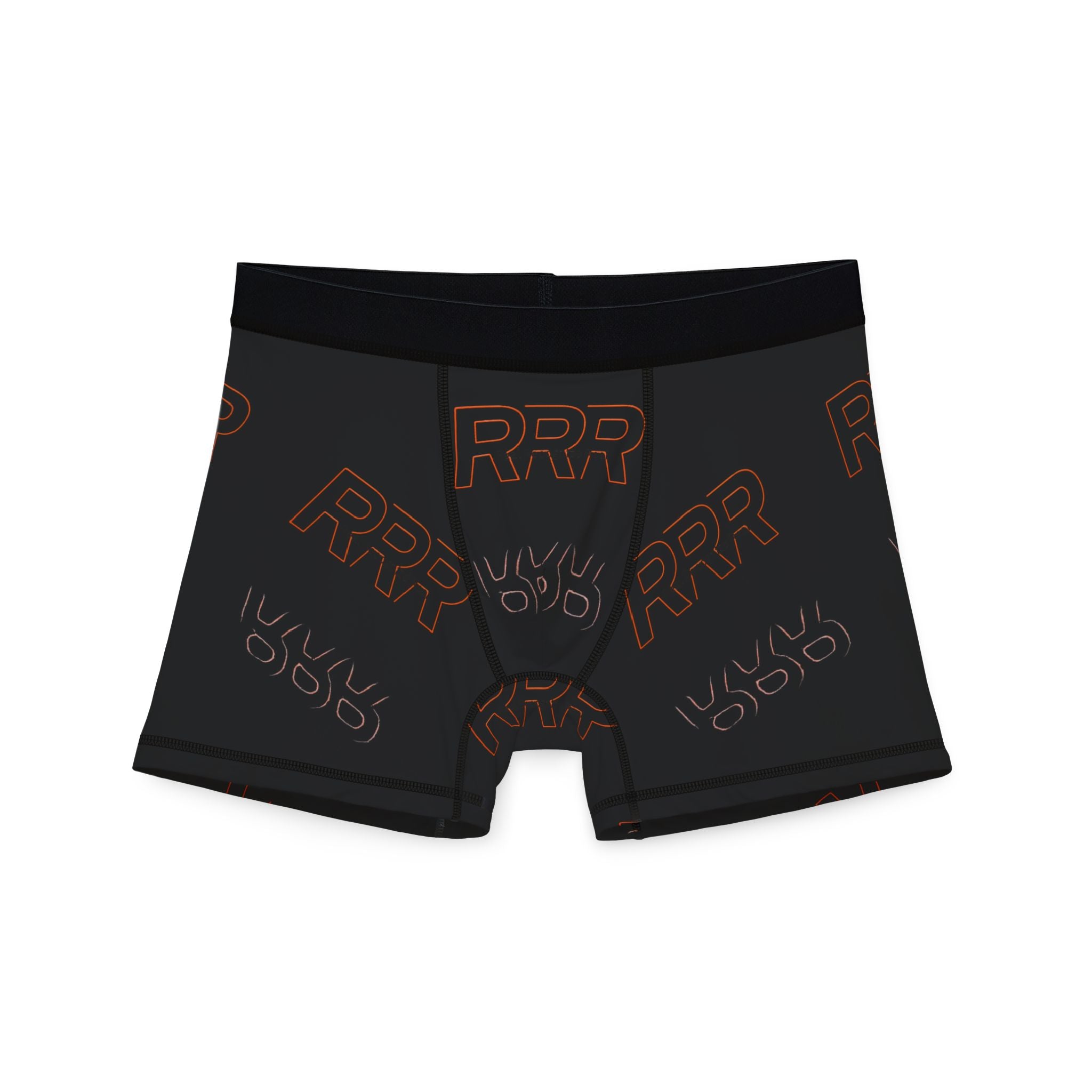 RRR Logo Men's Boxer Briefs — Black All-Over Print Comfort