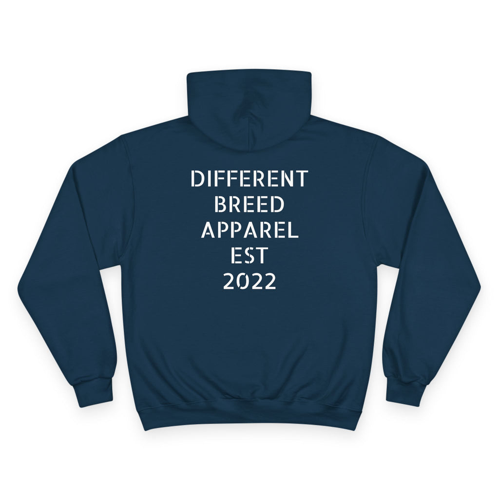 Champion Hoodie — Different Breed Apparel EST 2022 Stencil Logo Hoodie