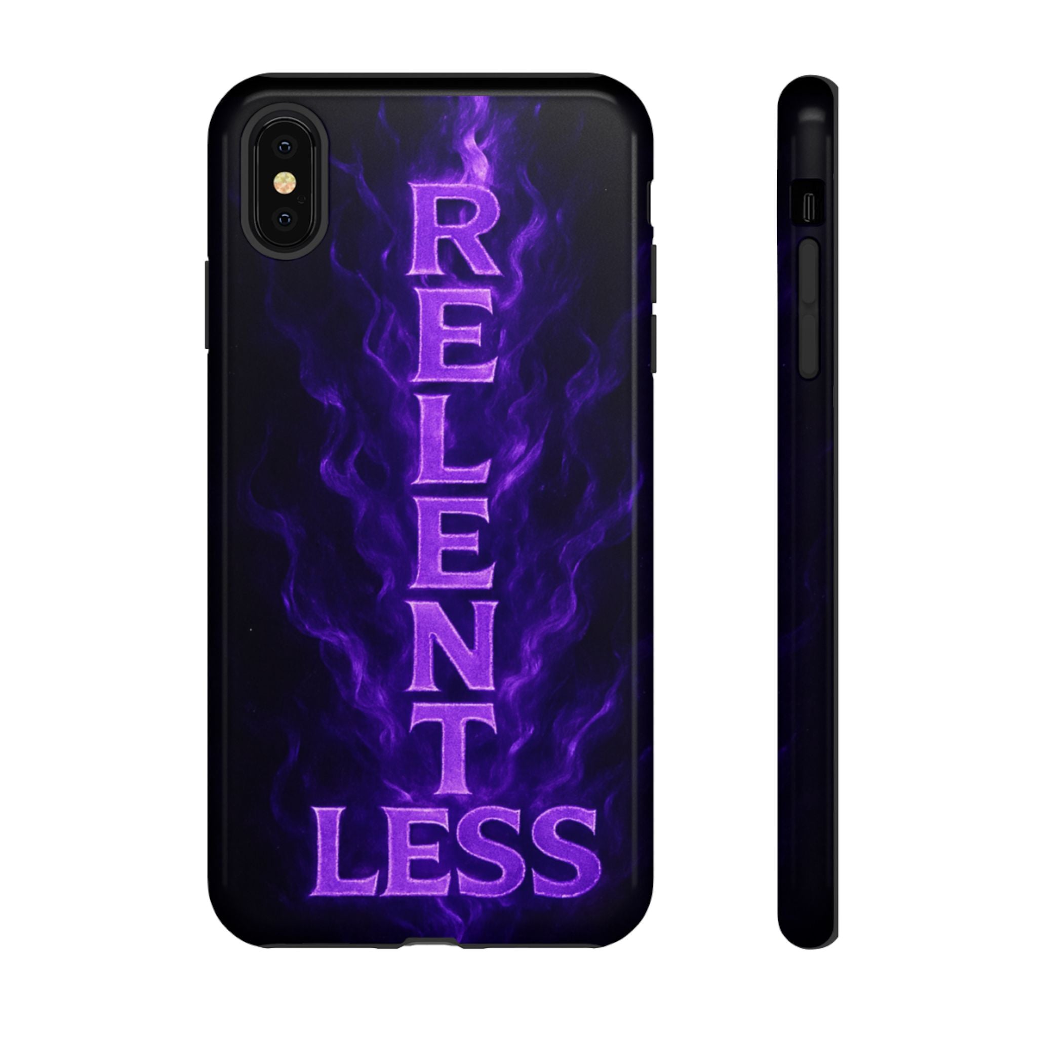 Relentless Purple Flame Phone Case — Tough Protective iPhone Cover
