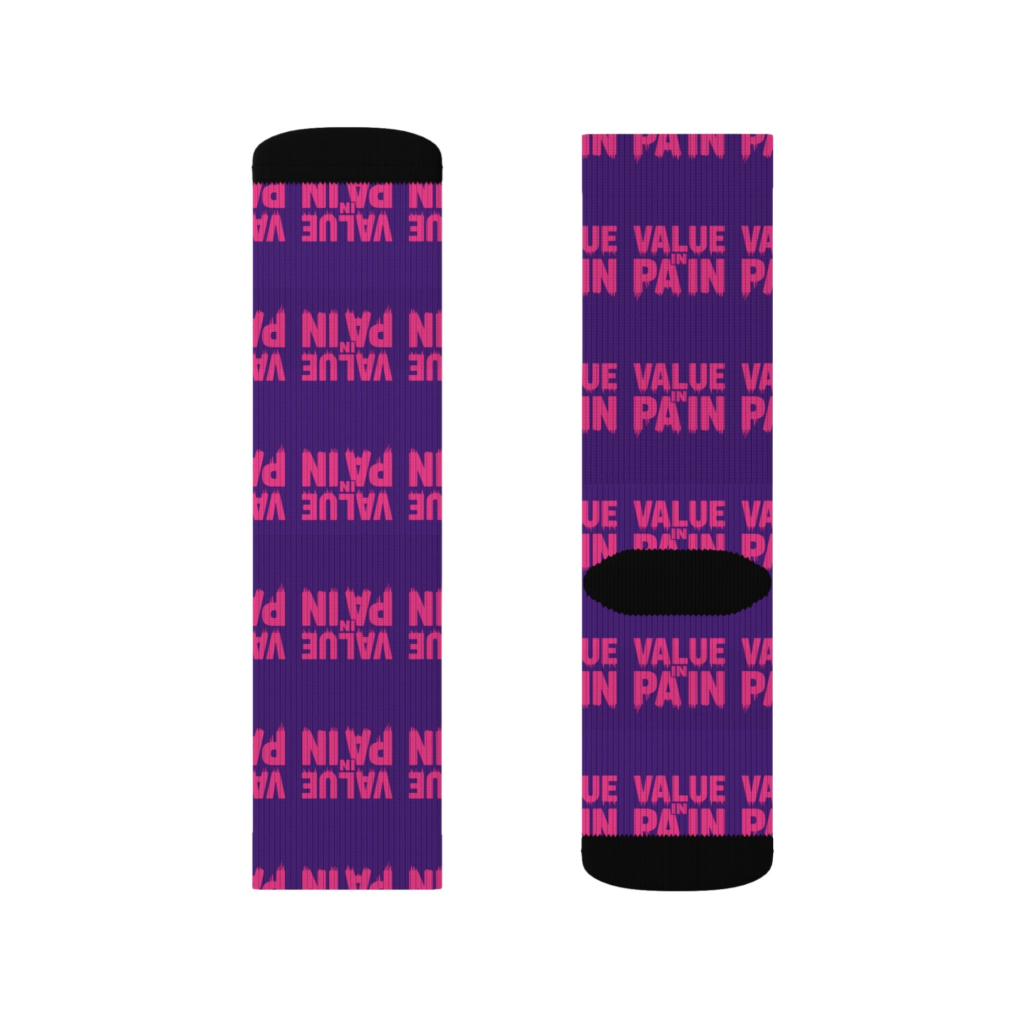 Value In Pain Sublimation Socks – Motivational Athletic Crew Socks