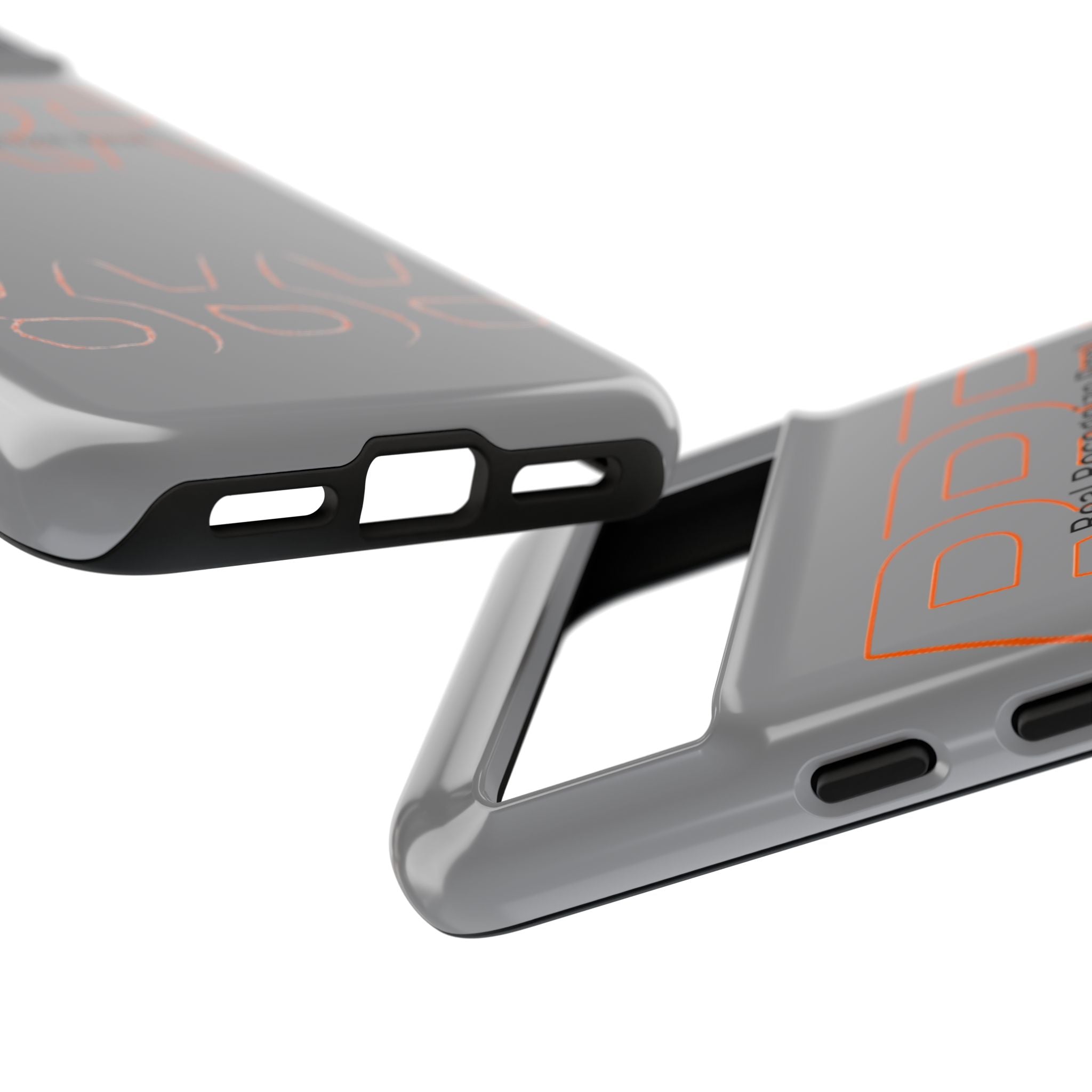 Tough Cases — 'Real Recognize Real' Protective Phone Case (Gray, Retro Outline Design)