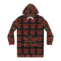 Women's Hoodie Dress — 'The Real Never Shed' All-Over Print Cozy Streetwear