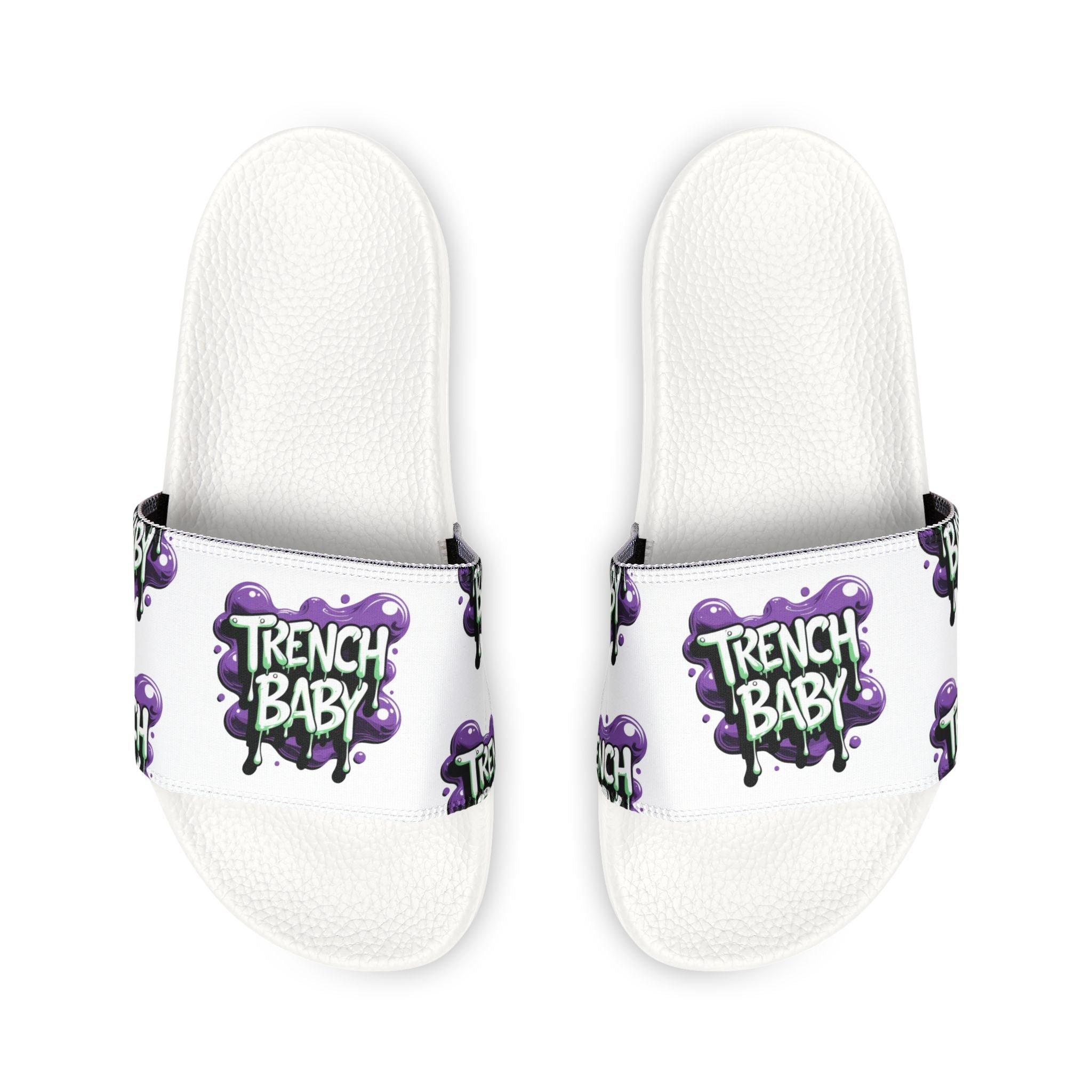 French Baby Graphic Slide Sandals — Removable Strap Casual Pool & Street Slides