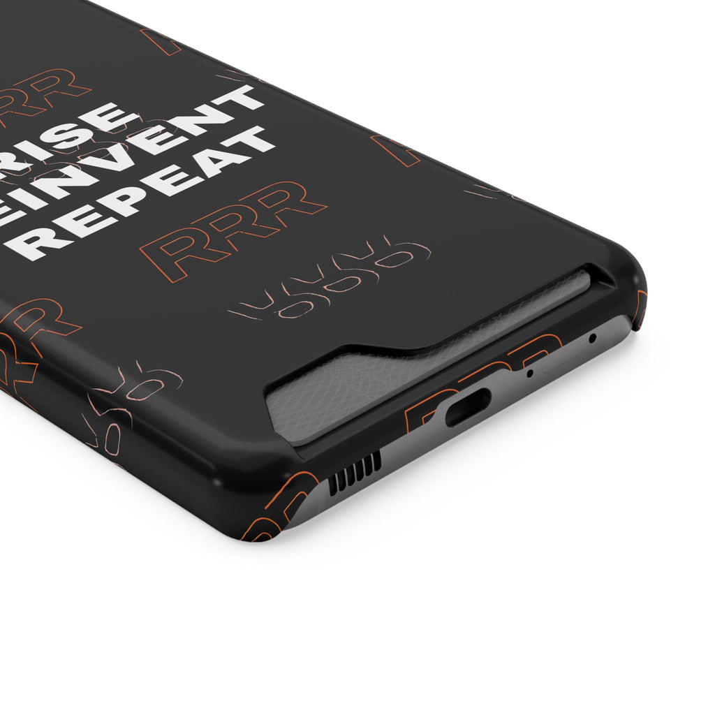 Rise Reinvent Repeat Phone Card Case — Slim Wallet Phone Case with Motivational Design