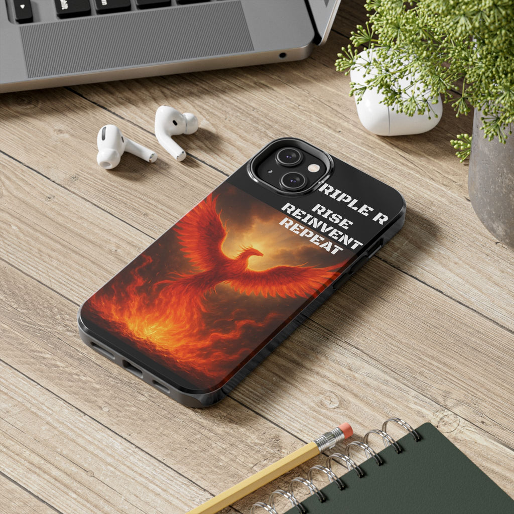 Phoenix Tough Phone Case — 'Rise Reinvent Repeat' Protective iPhone Case