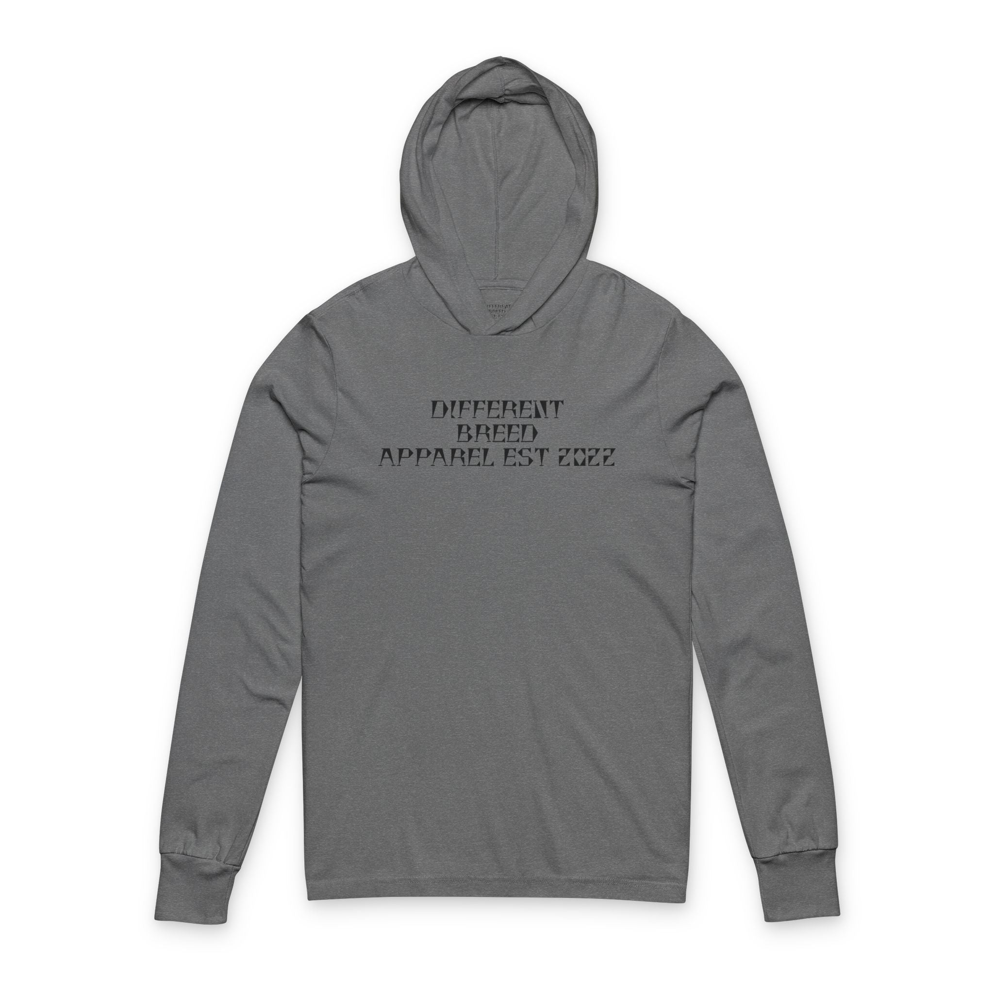 Hooded Long Sleeve Tee — "Different Breed Apparel Est. 2022" Minimal Logo