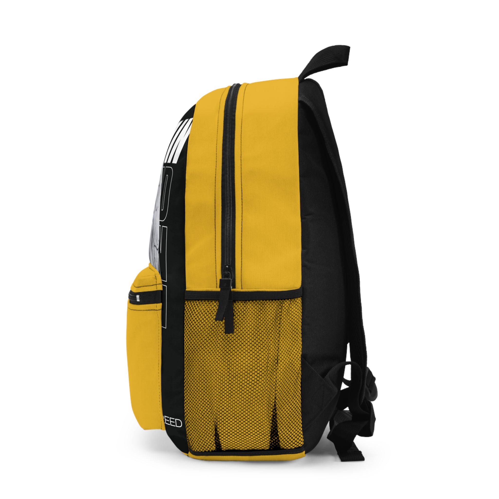 Value Pain Angel Statue Backpack – Graphic Yellow School Bag