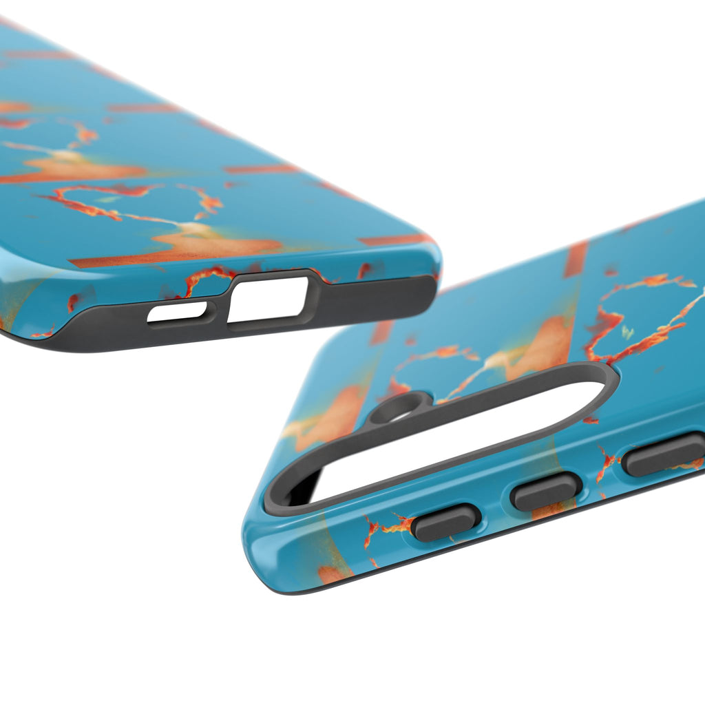 Heart Flame Tough Phone Case — Blue Sunset Protective Cover