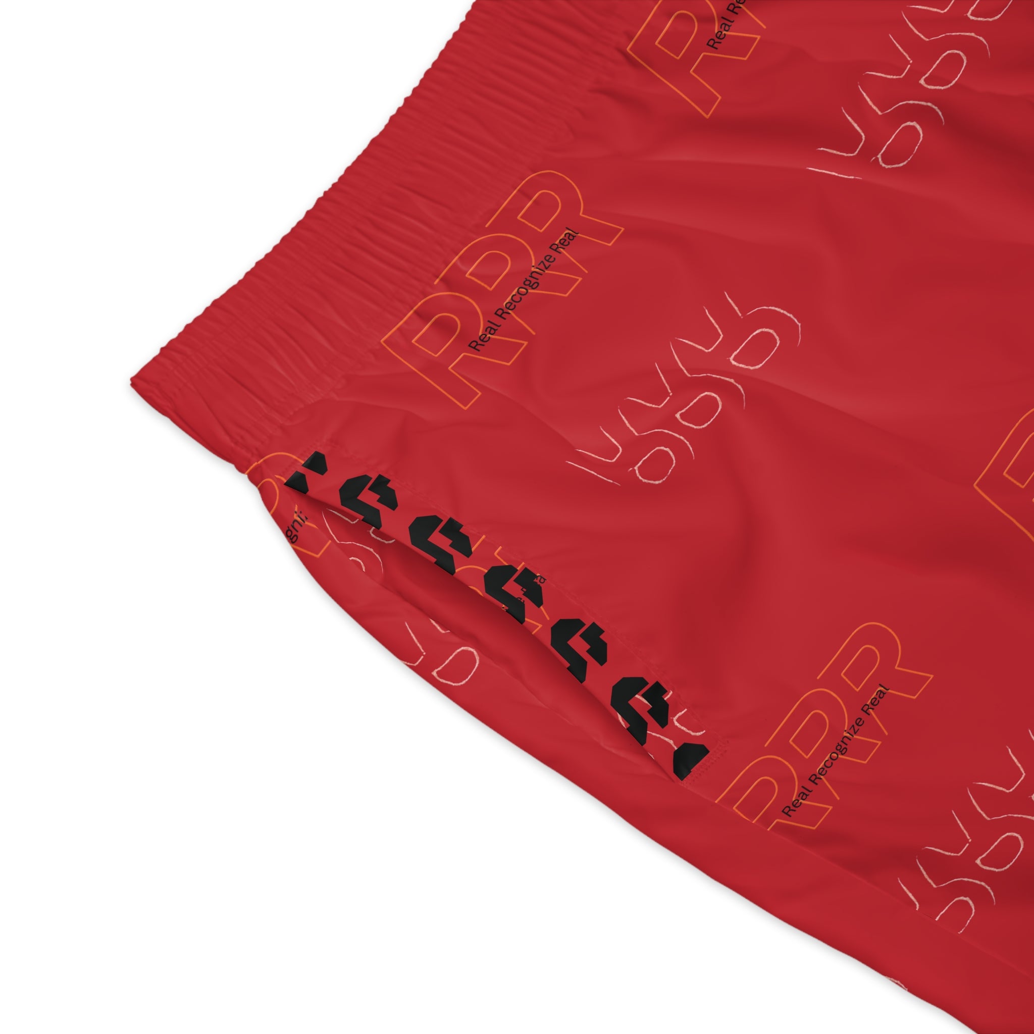 RRR Logo Red Men's Jogger Shorts — All-Over Print Athletic Lounge Shorts