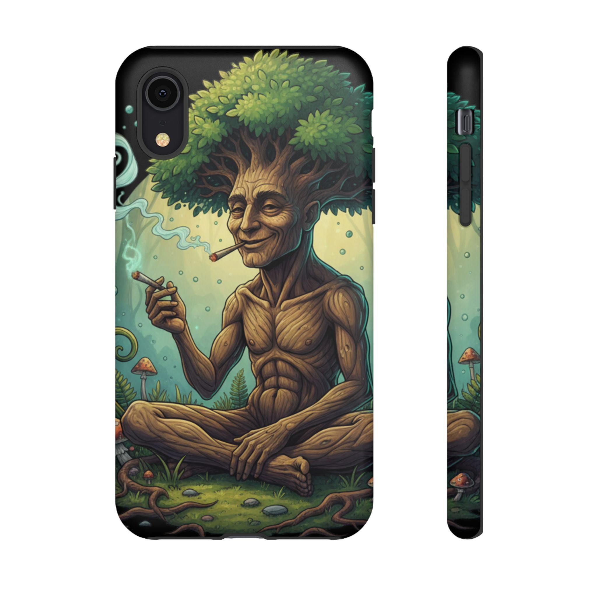 Tree Spirit Phone Case — Chill Smoking Woodland Art Phone Cover