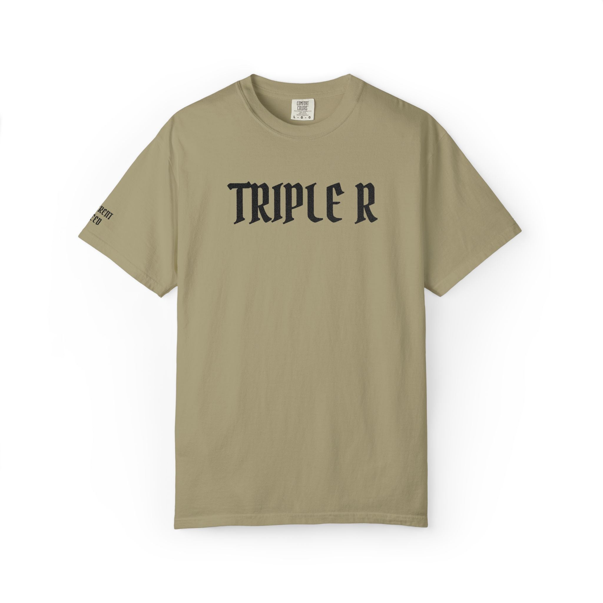Triple R Gothic Tee — White Graphic T-Shirt