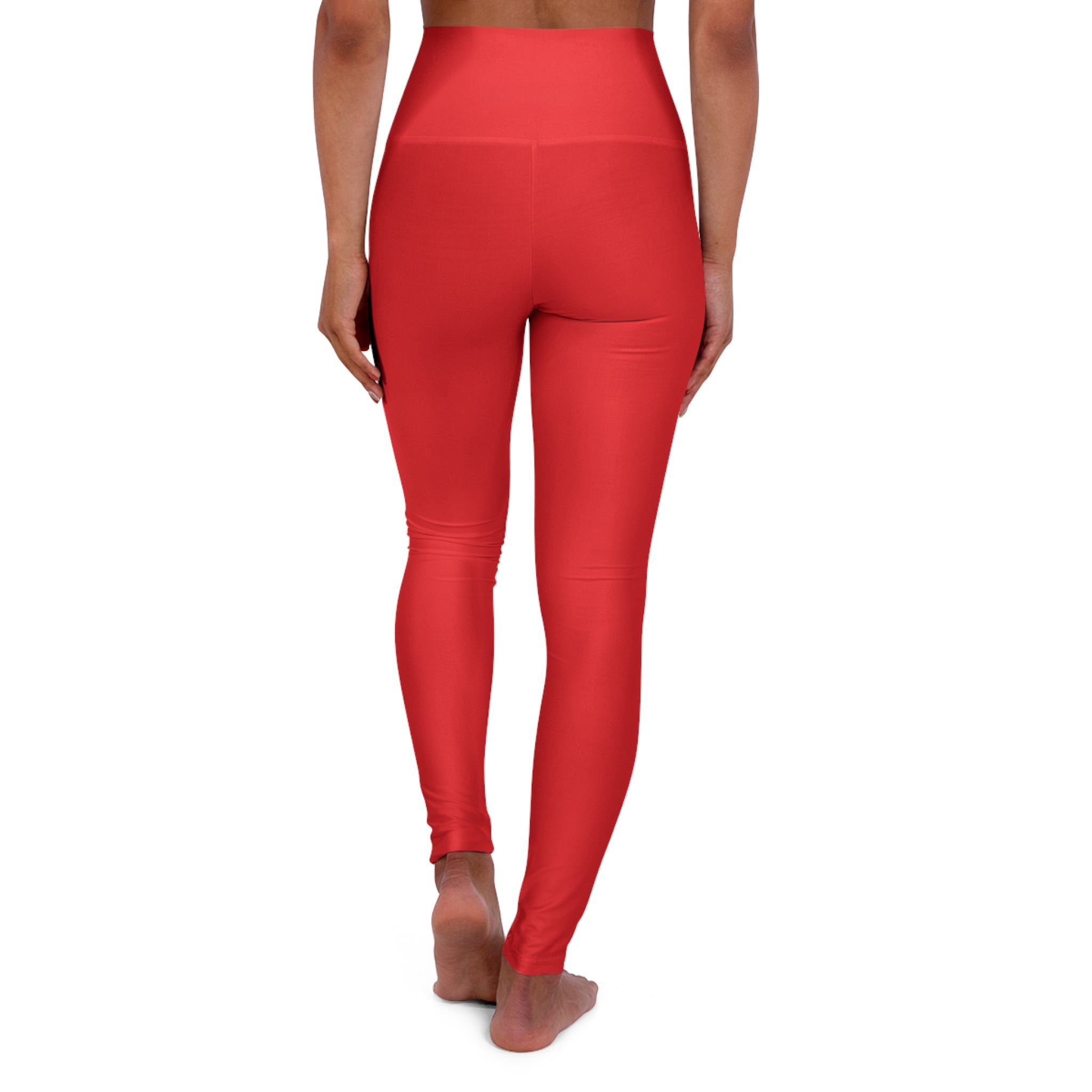 High-Waist Red Yoga Leggings with 'Different Breed Apparel Est 2022' Graphic