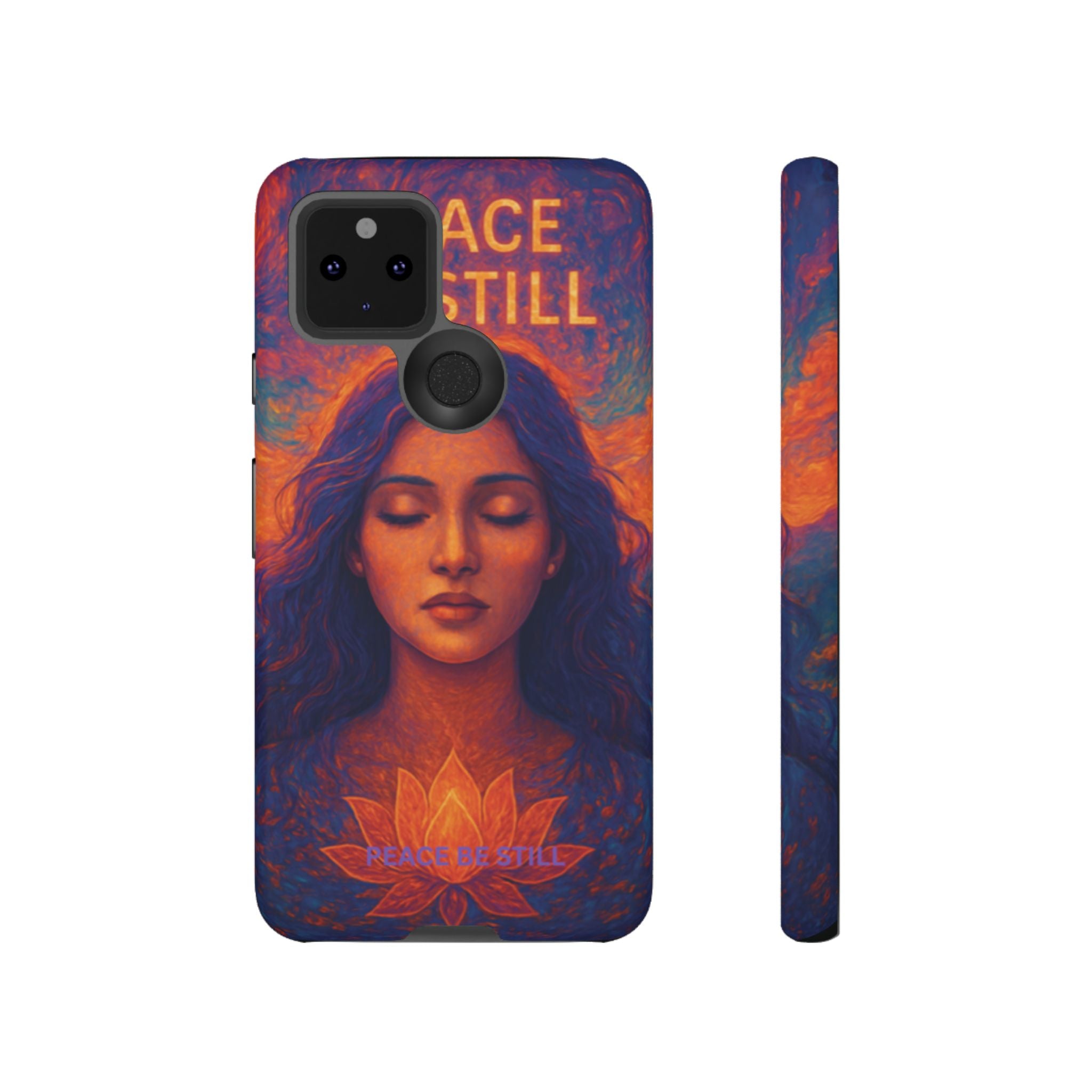 Peace Be Still Phone Case – Serene Goddess Meditation Design
