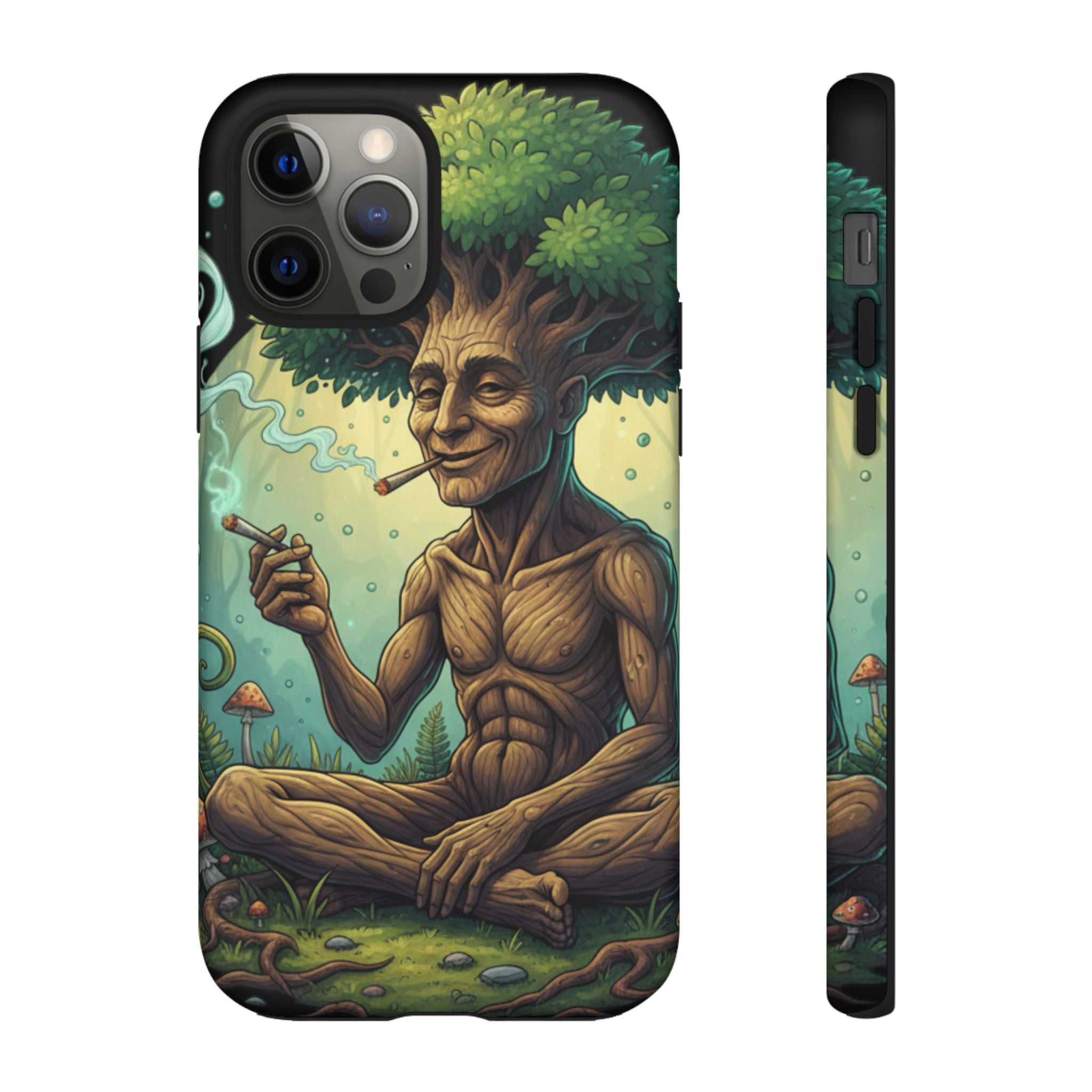 Tree Spirit Phone Case — Chill Smoking Woodland Art Phone Cover
