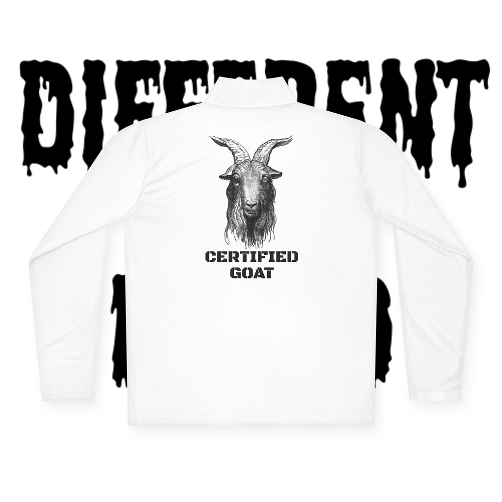 Certified GOAT Quarter-Zip Pullover — Graphic Goat Logo Pullover