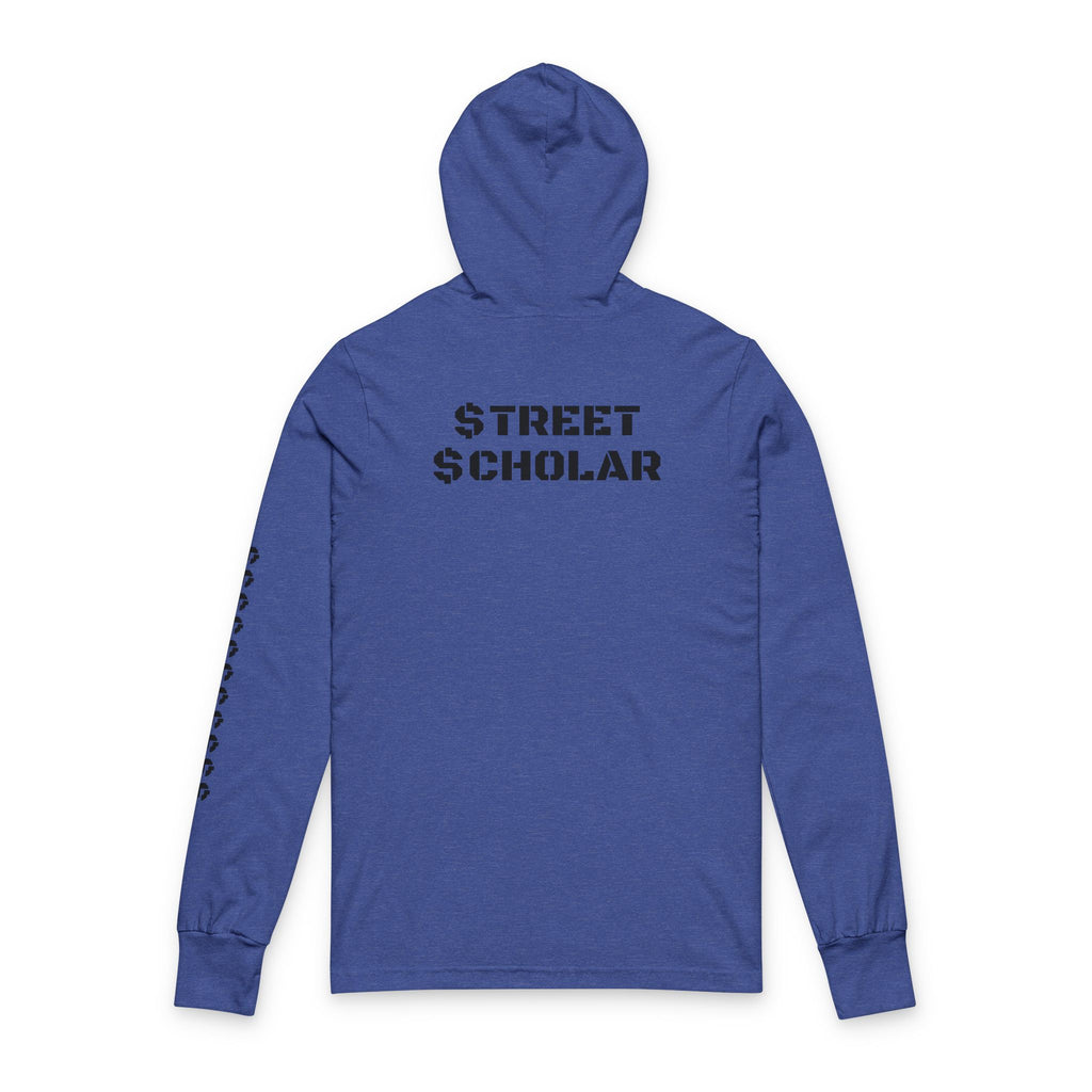 Street Scholar Hooded Long Sleeve Tee — Graphic Logo & Sleeve Print