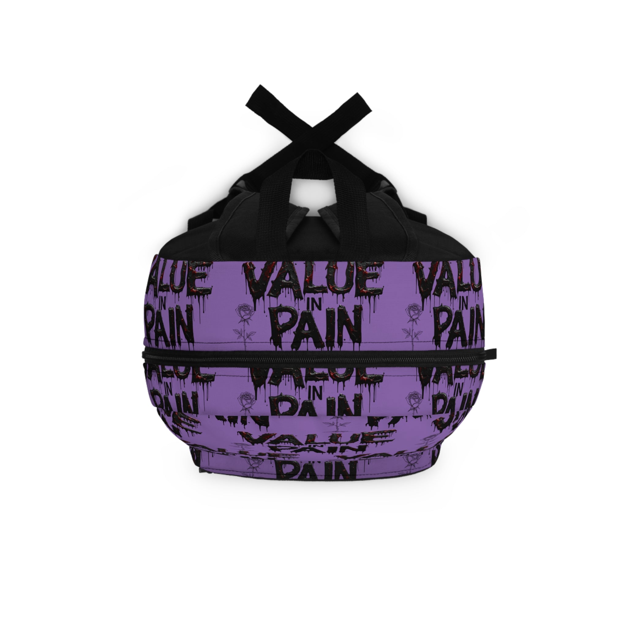 Backpack — "Value in Pain" Gothic Purple Pattern Backpack