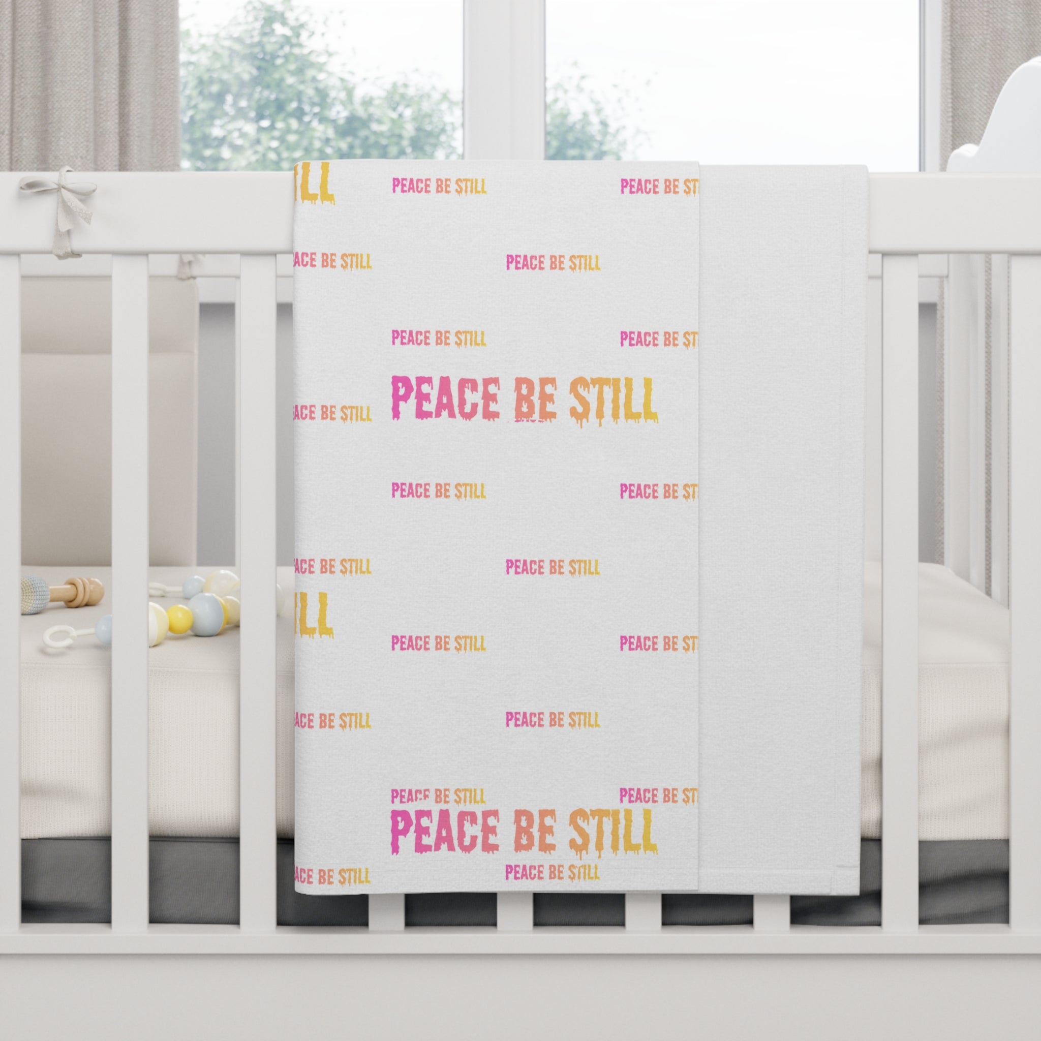 Peace Be Still Baby Blanket — Soft Fleece Swaddle for Newborns & Nursery