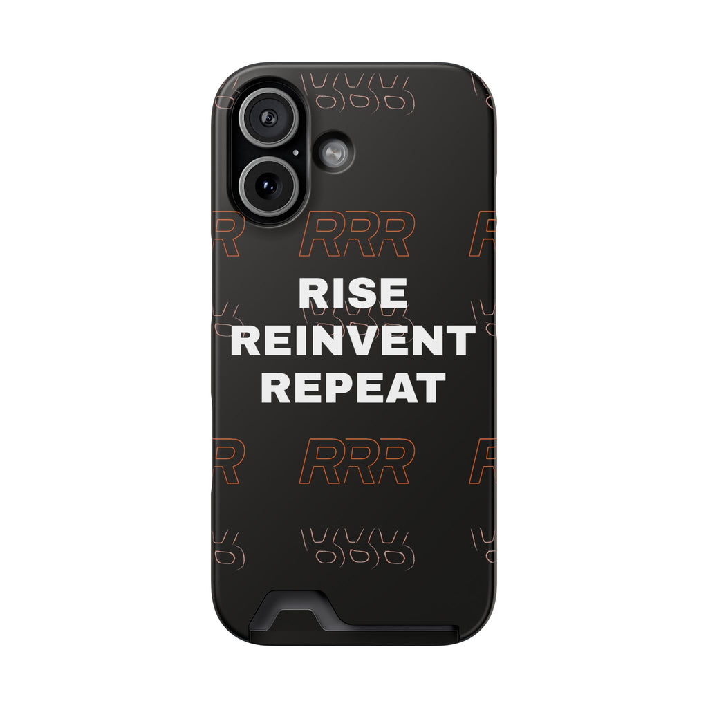 Rise Reinvent Repeat Phone Card Case — Slim Wallet Phone Case with Motivational Design