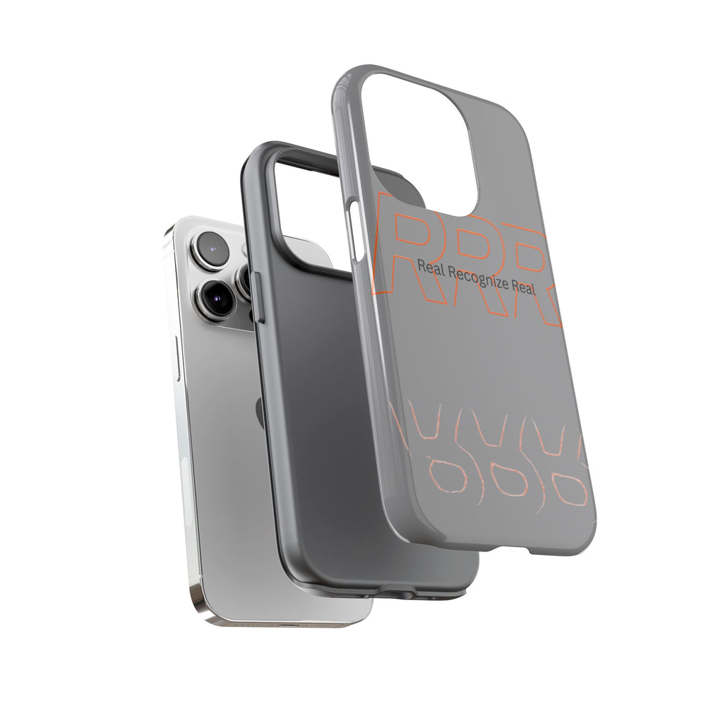 Tough Cases — 'Real Recognize Real' Protective Phone Case (Gray, Retro Outline Design)